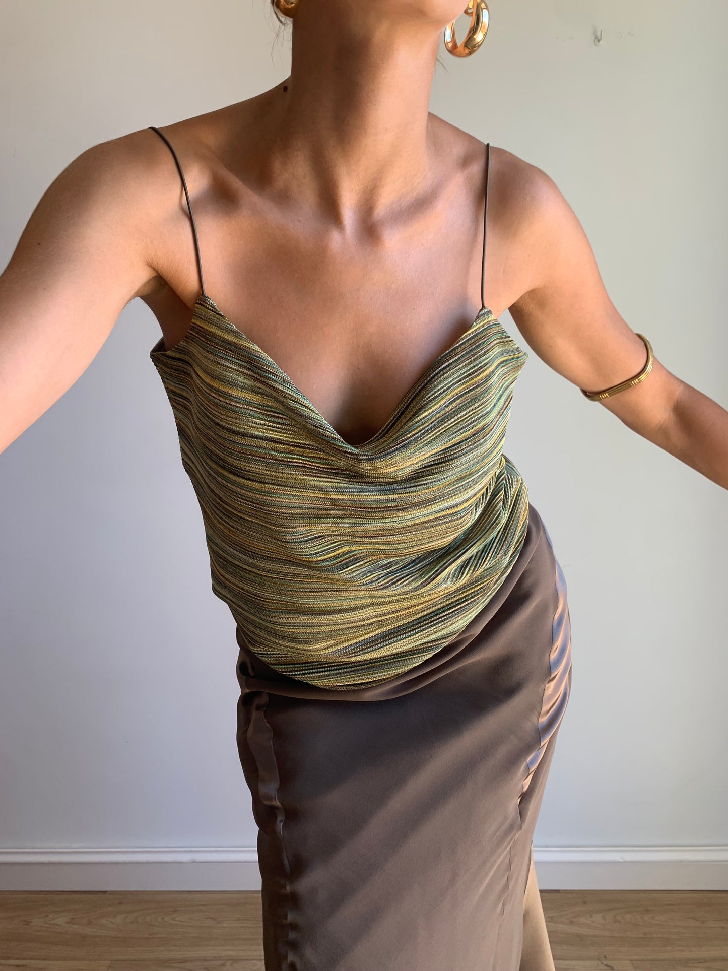 Golden striped top