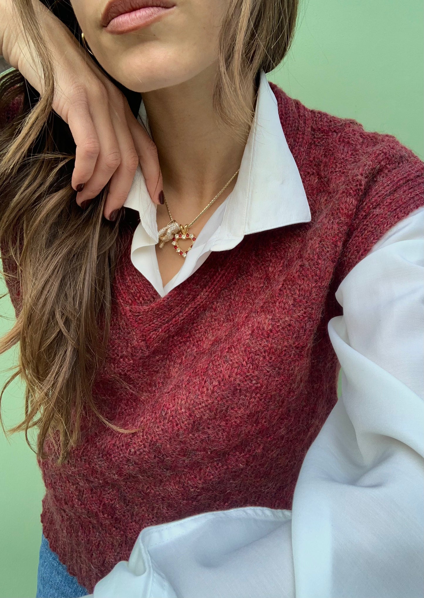Vintage wool blend vest