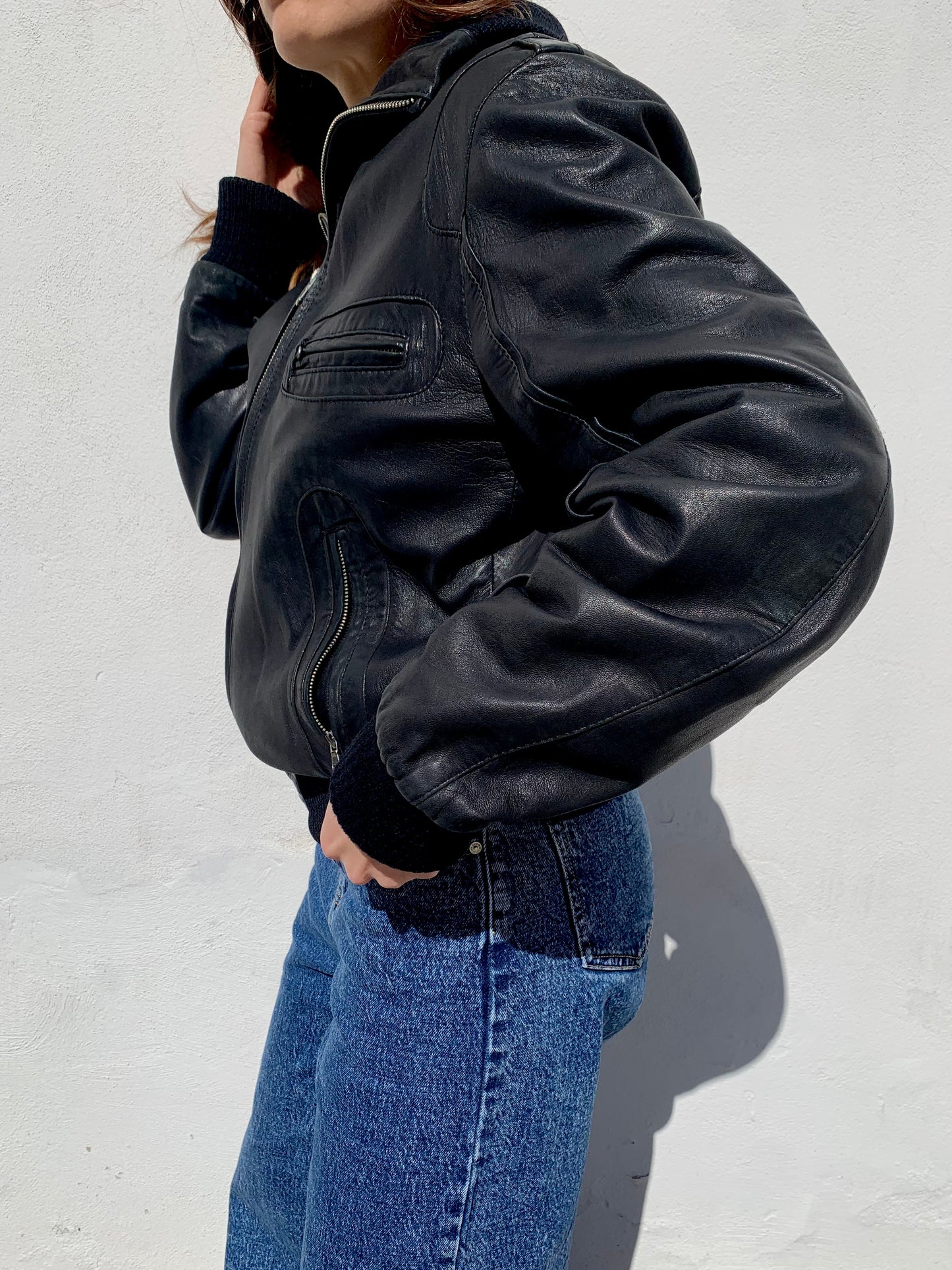 Vintage genuine leather bomber