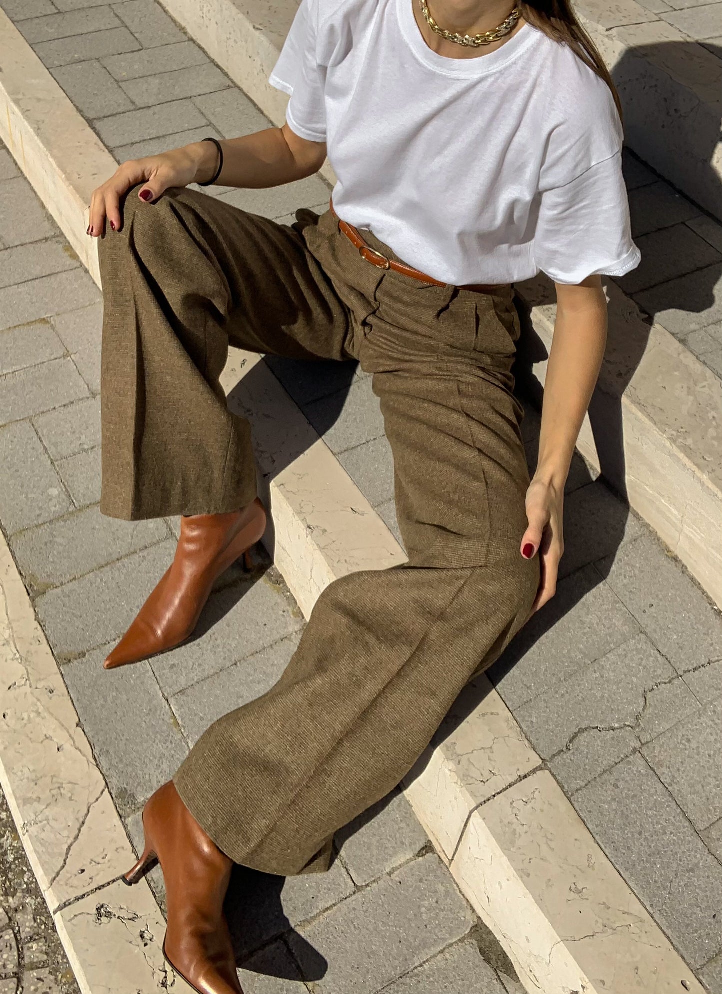 Vintage wool tailored dad pant