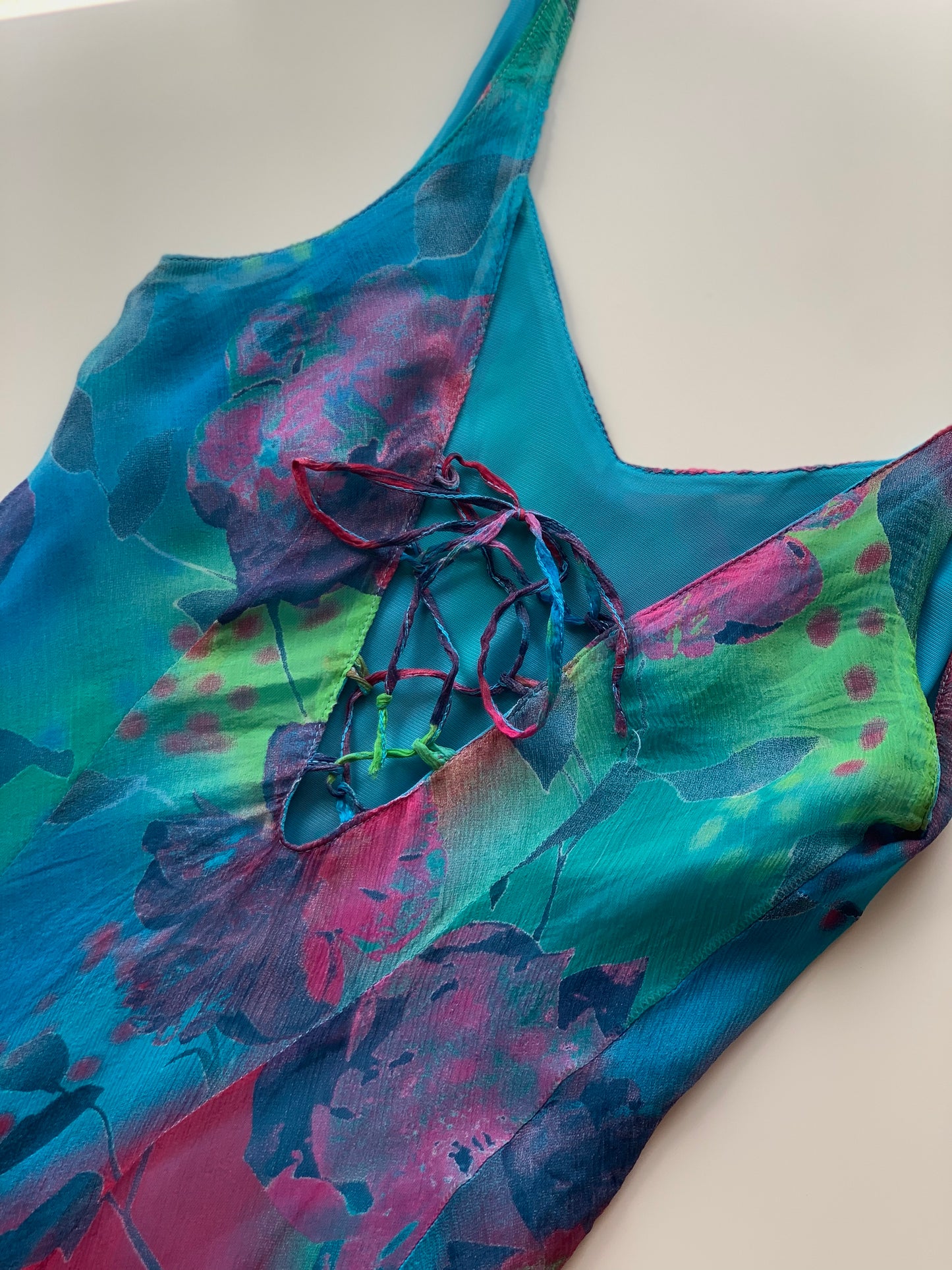 Pure silk multicolor dress