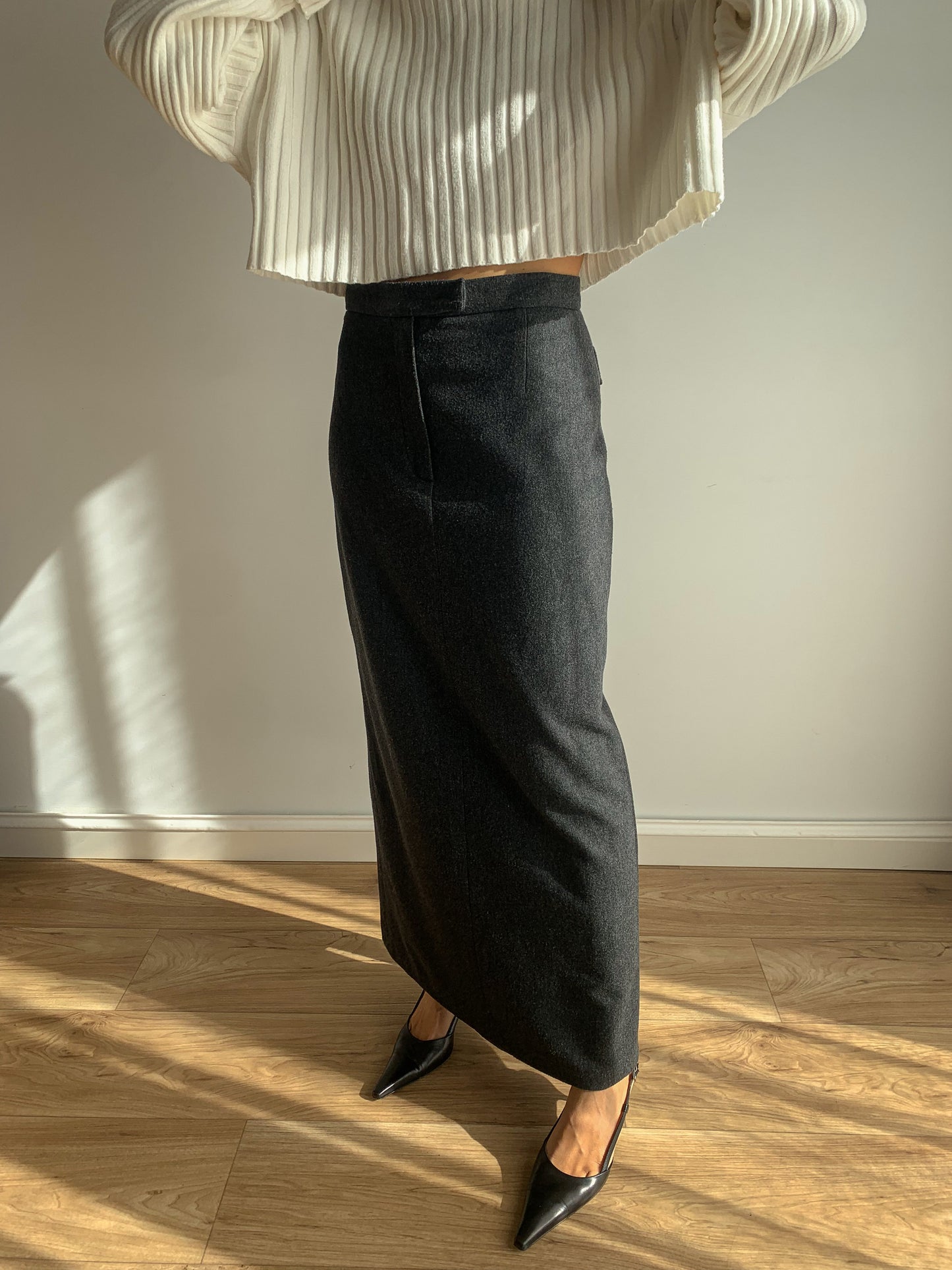 Wool maxi skirt