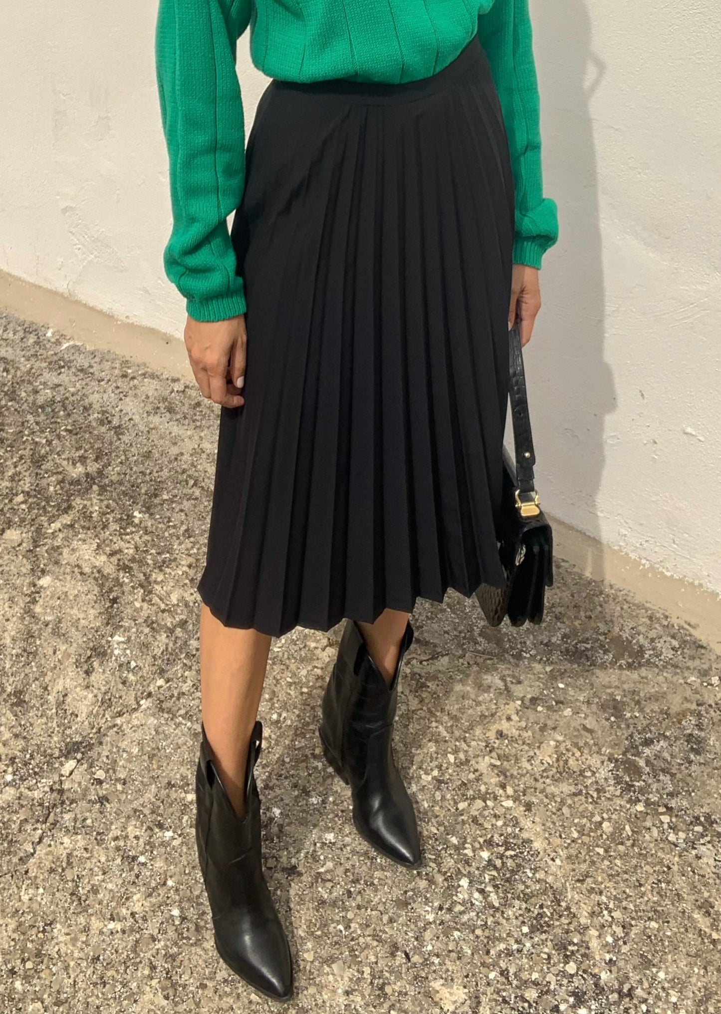 Vintage pleated midi skirt