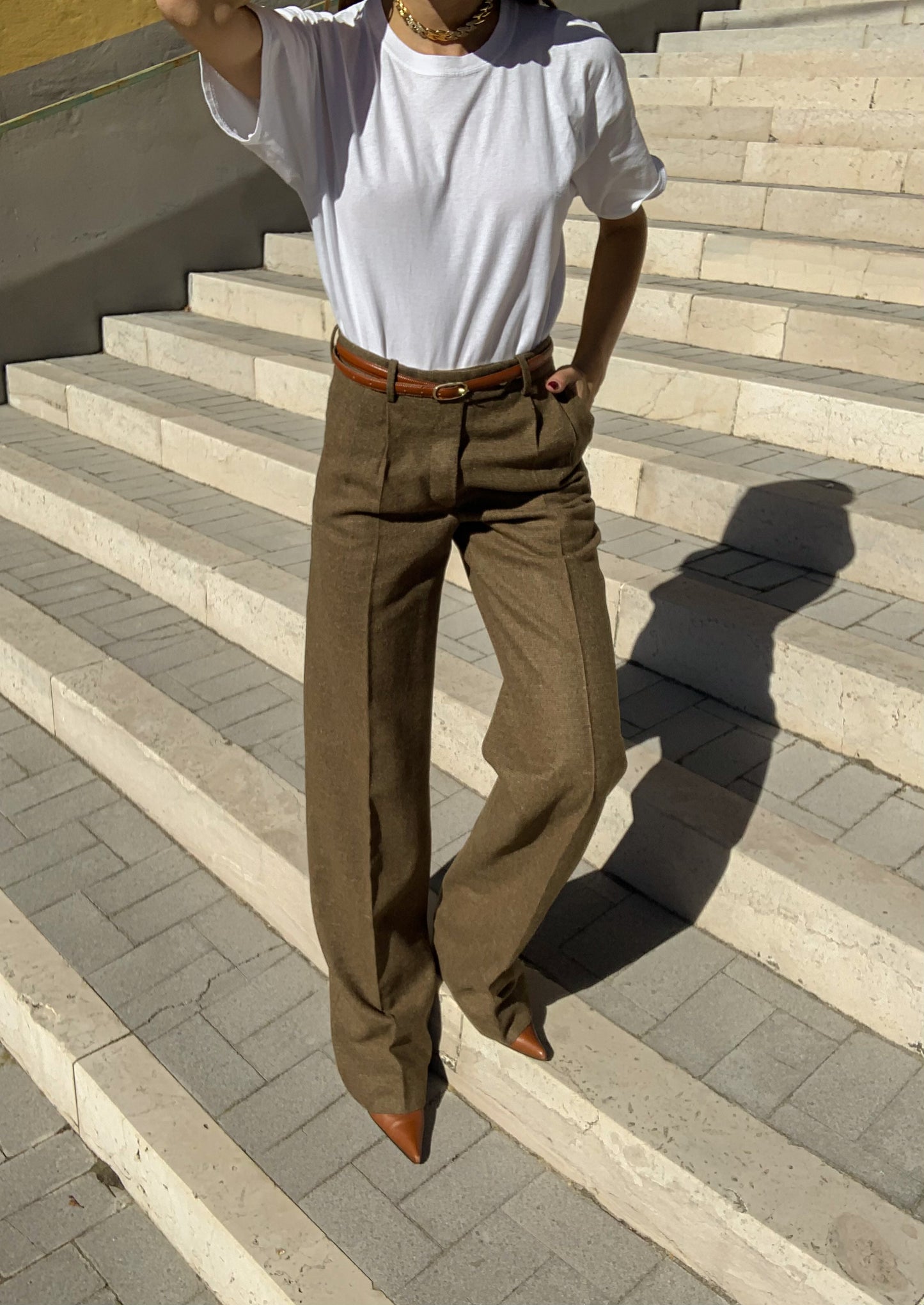 Vintage wool tailored dad pant