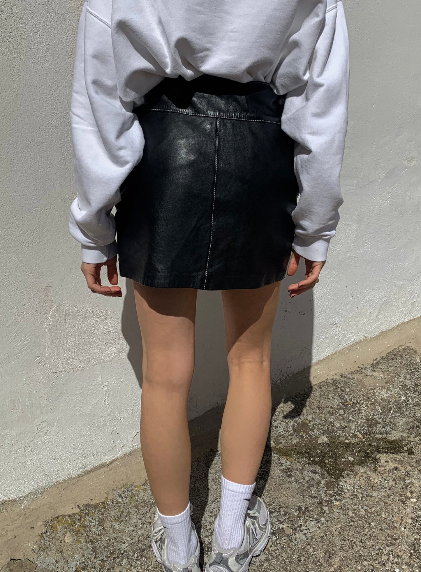 Vintage mini leather skirt