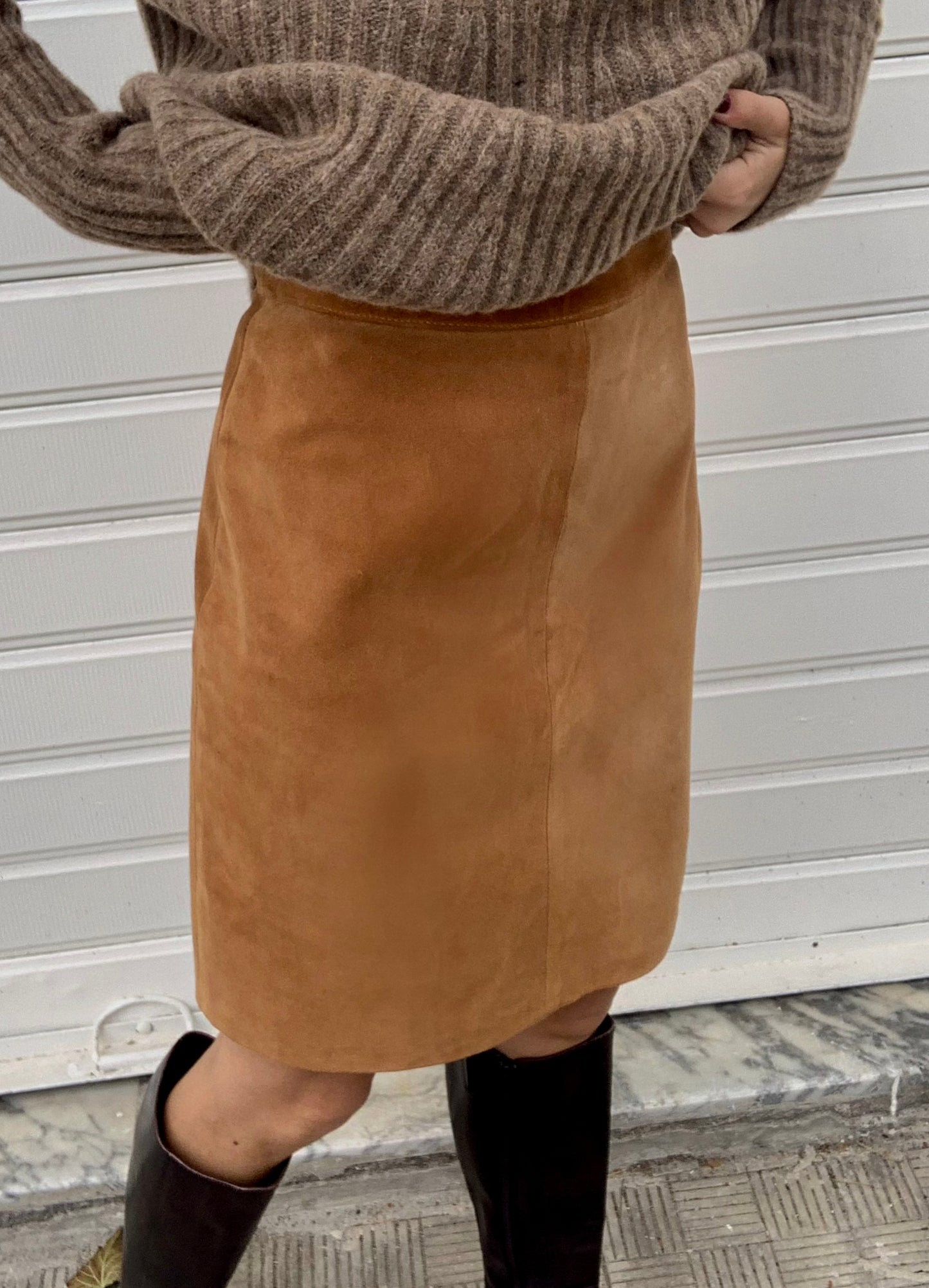 Vintage real suede mini skirt