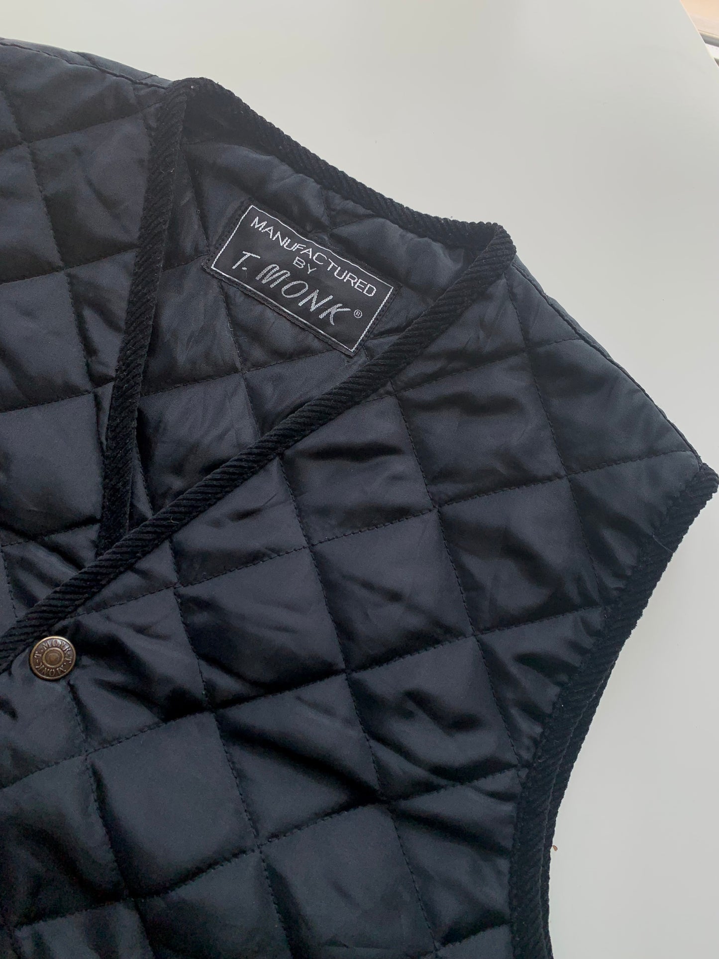 Vintage quilted black vest