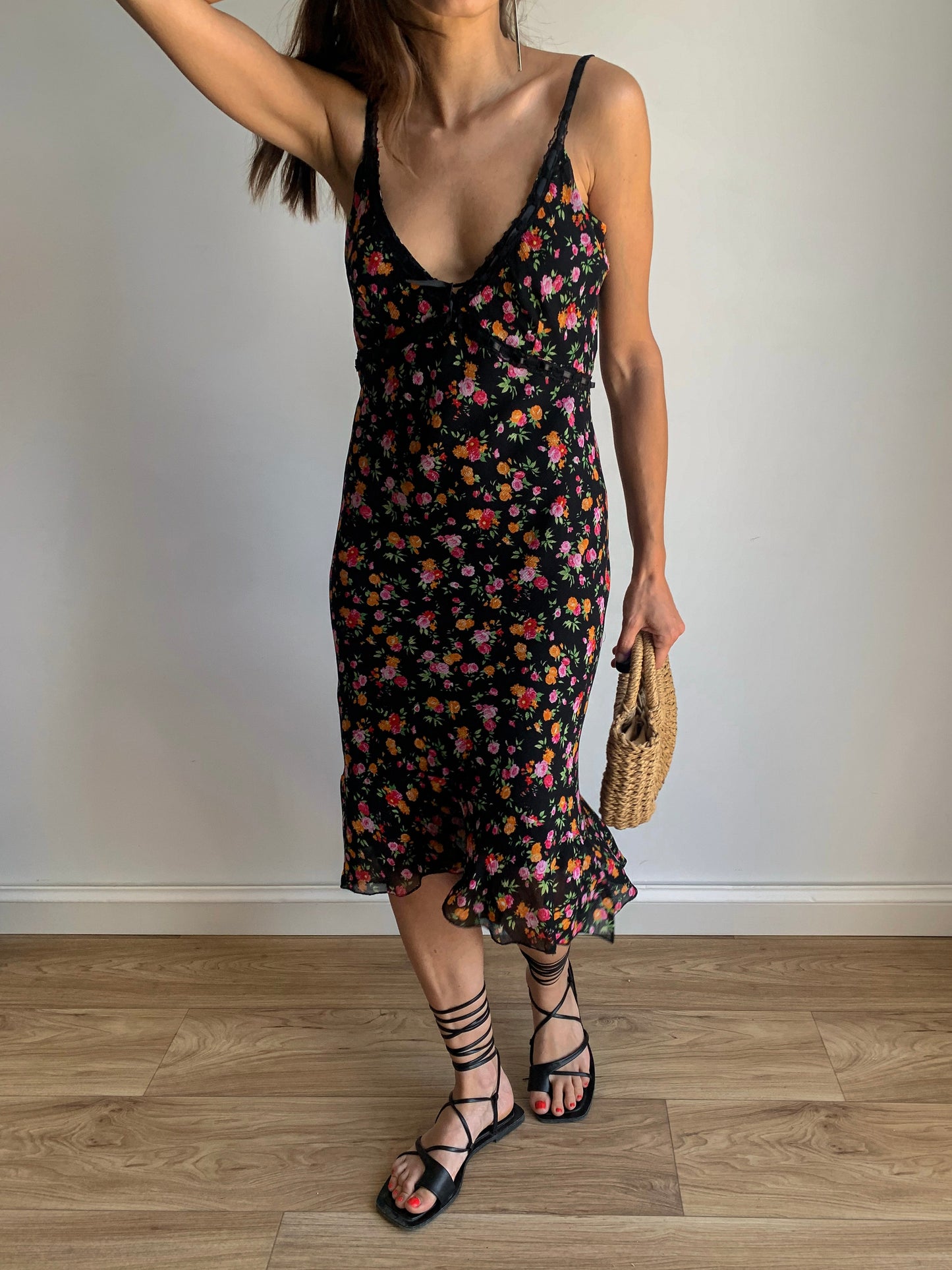 Micro floral print dress