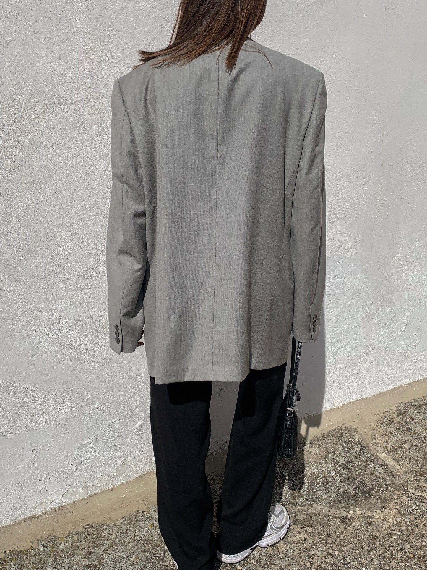 Stone grey oversized blazer