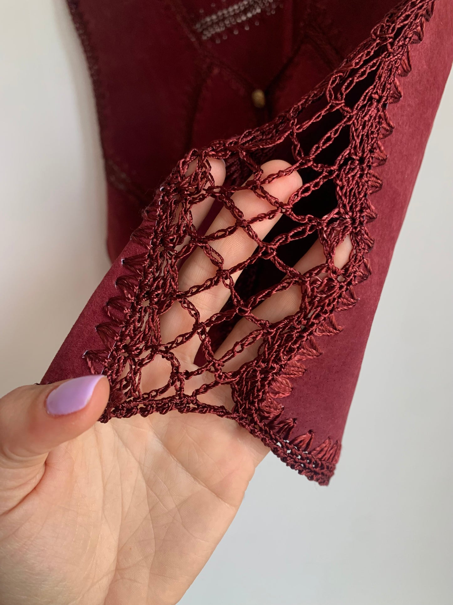 Vintage burgundy suede vest