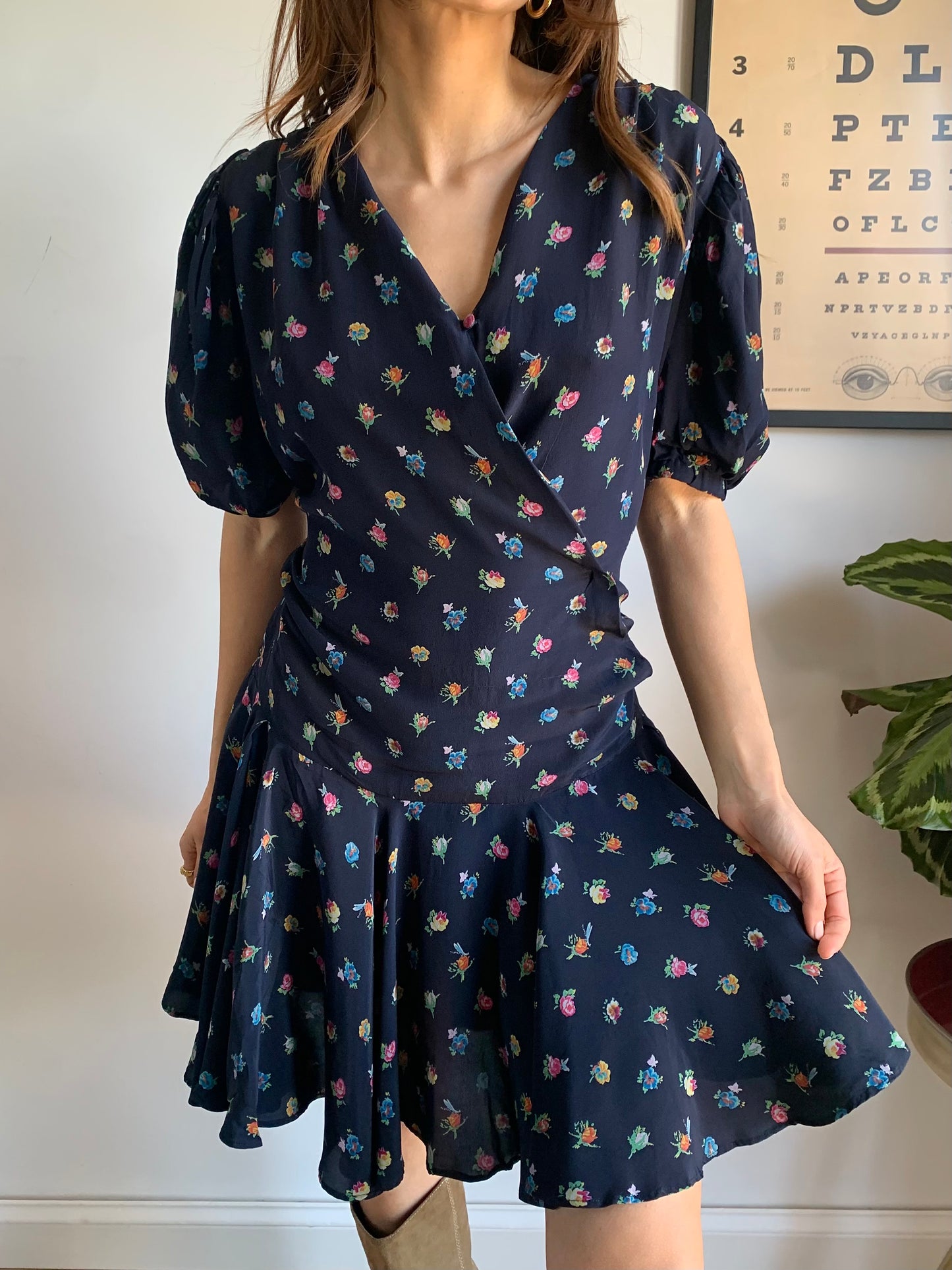 Vintage floral print dress