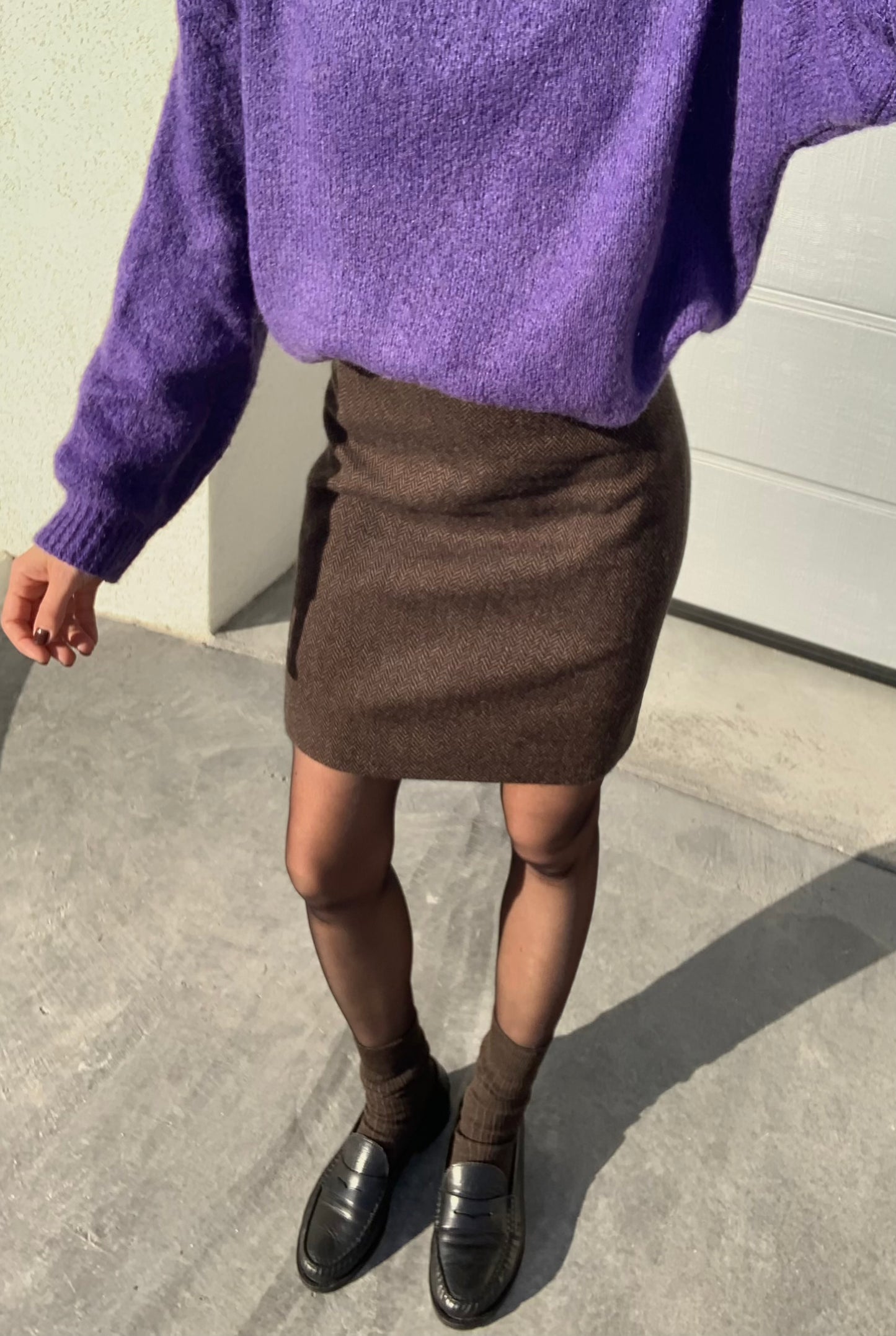 Vintage herringbone skirt