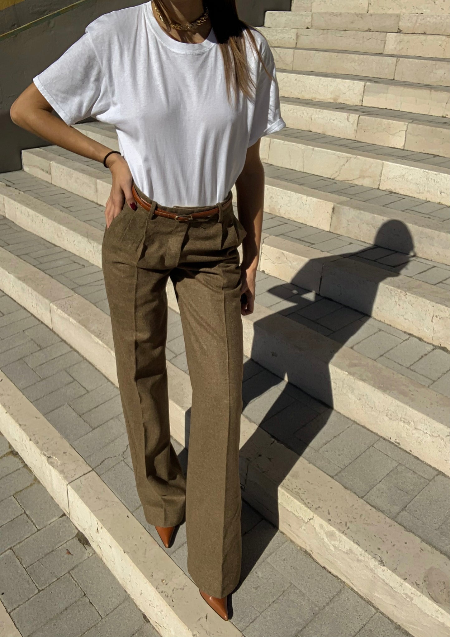 Vintage wool tailored dad pant