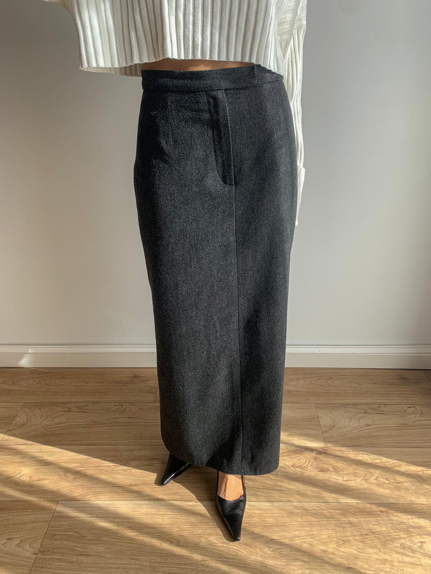 Wool maxi skirt
