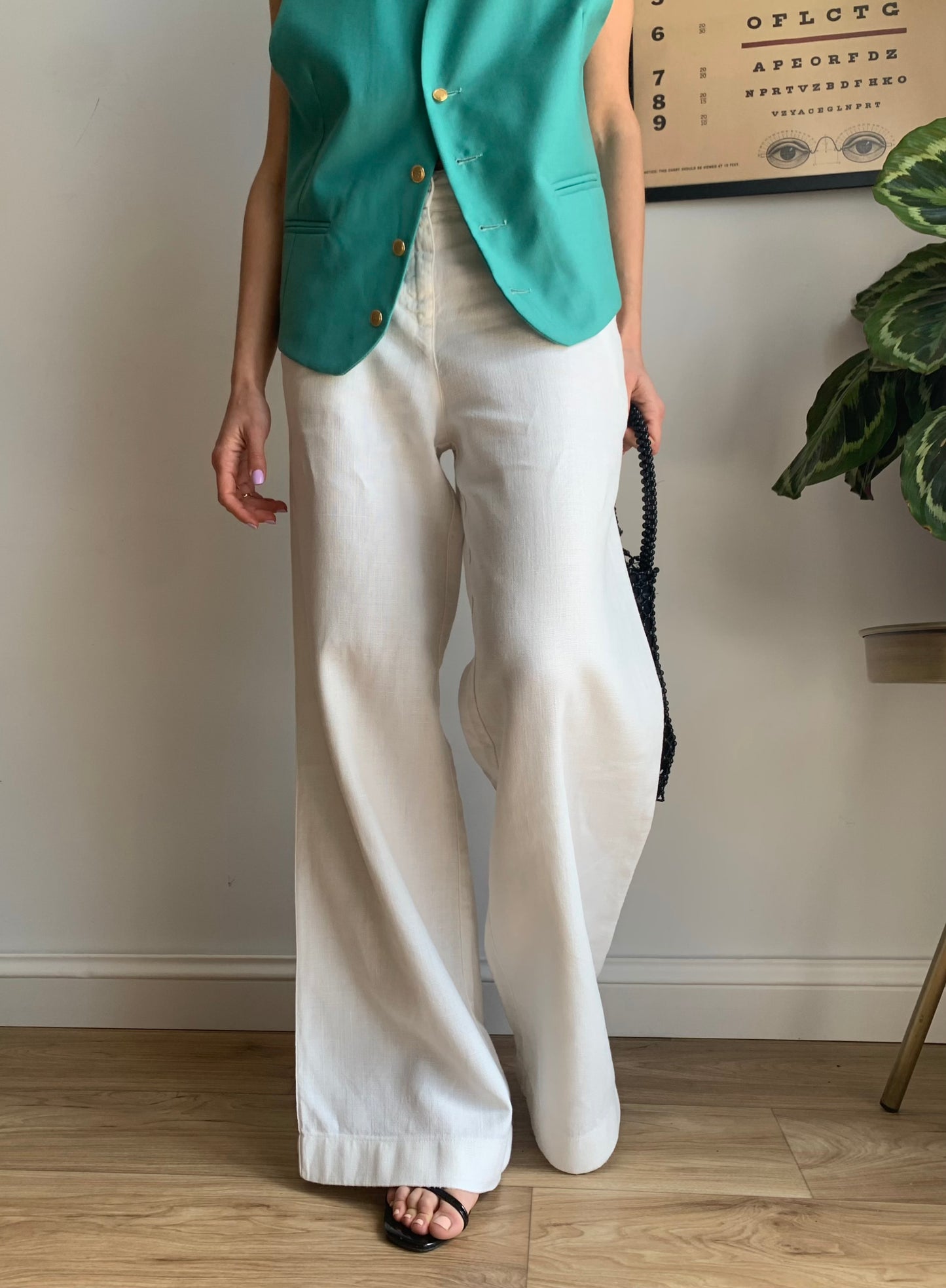 Vintage wide leg linen pants