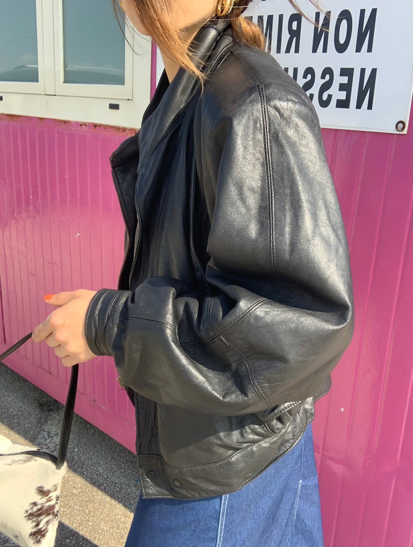 Bomber leather jacket