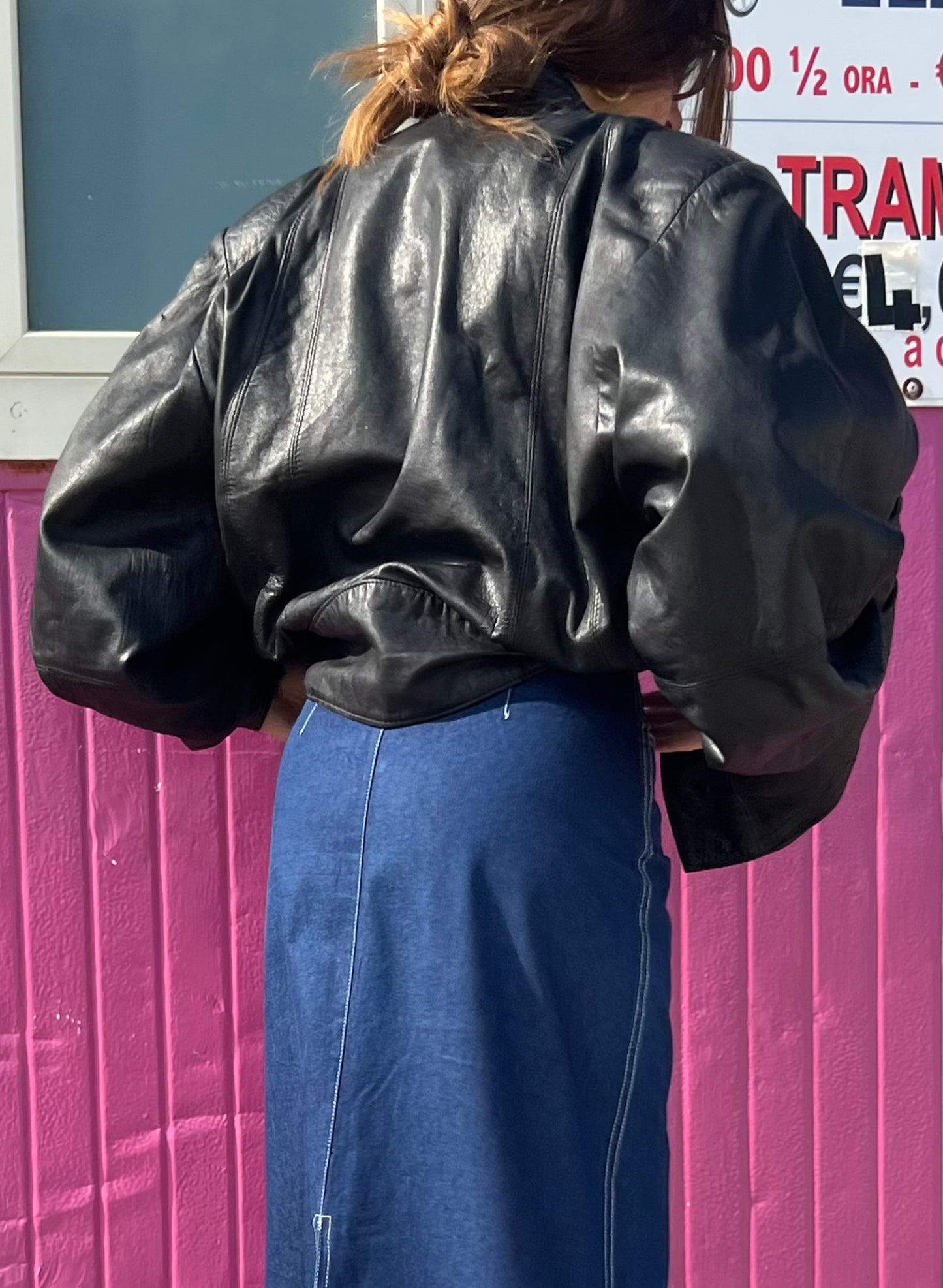 Bomber leather jacket