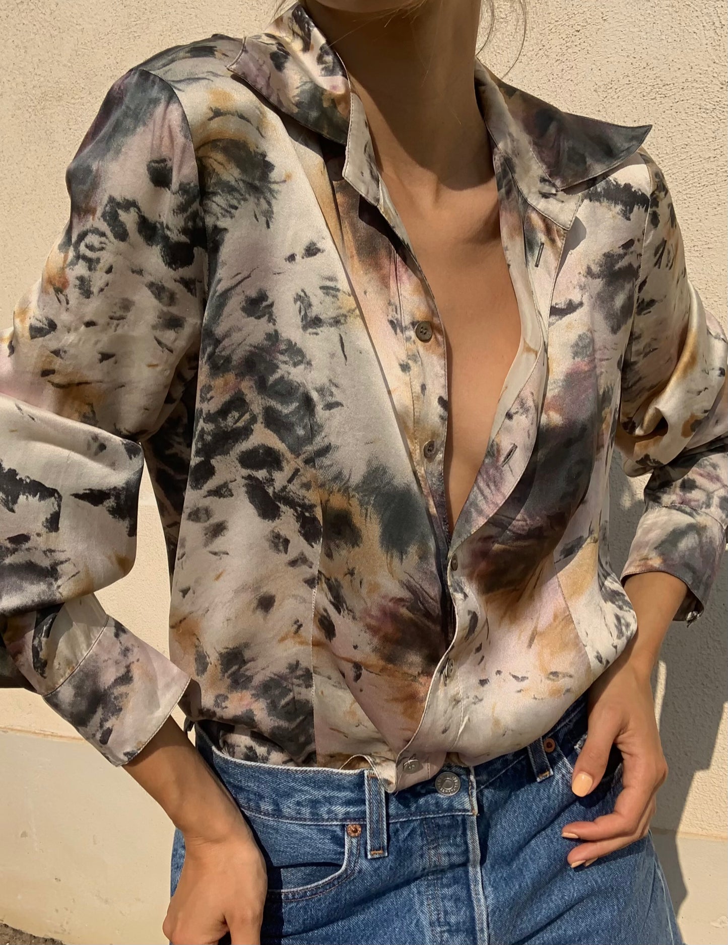 Marble silk body shirt