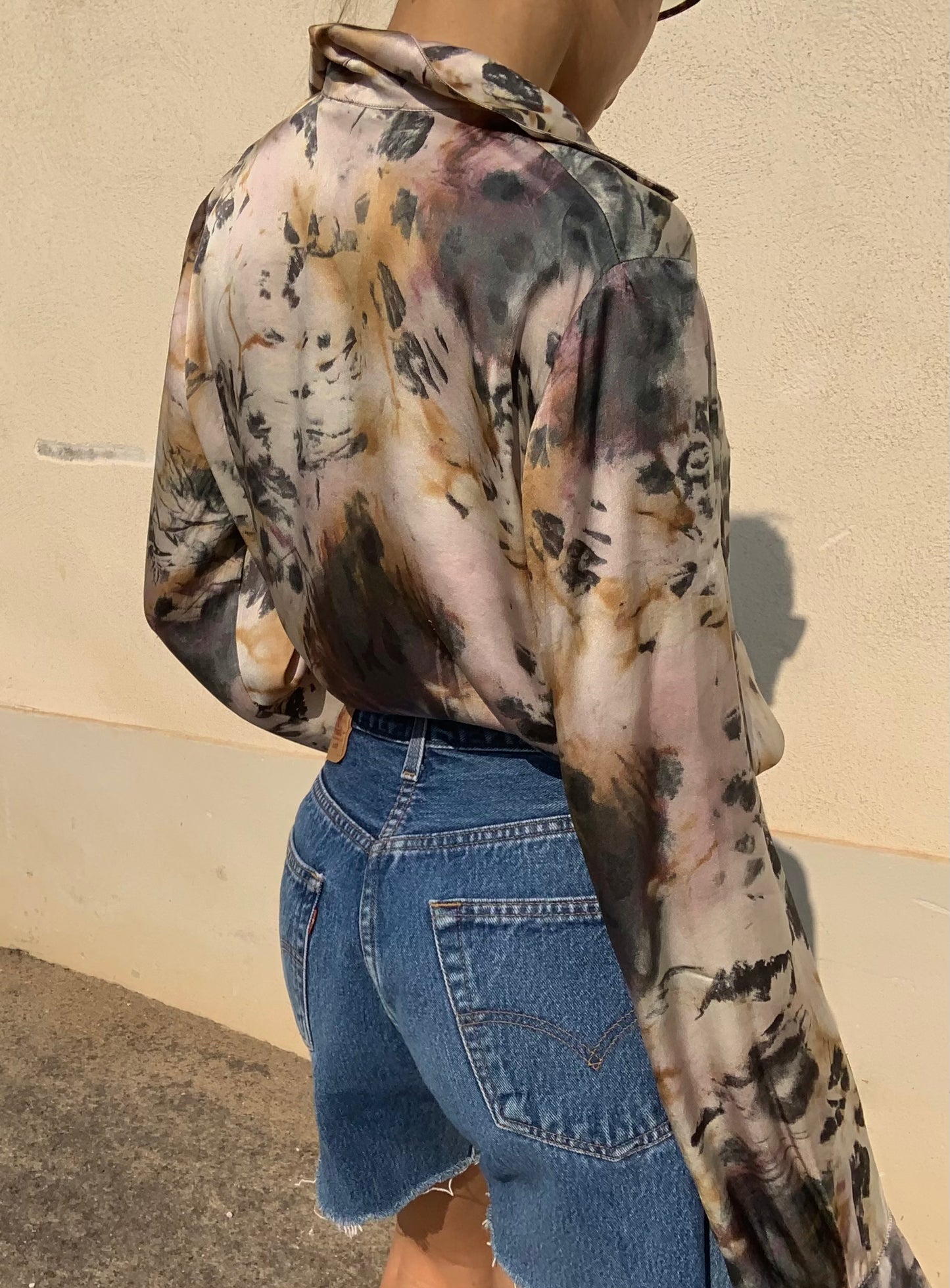 Marble silk body shirt