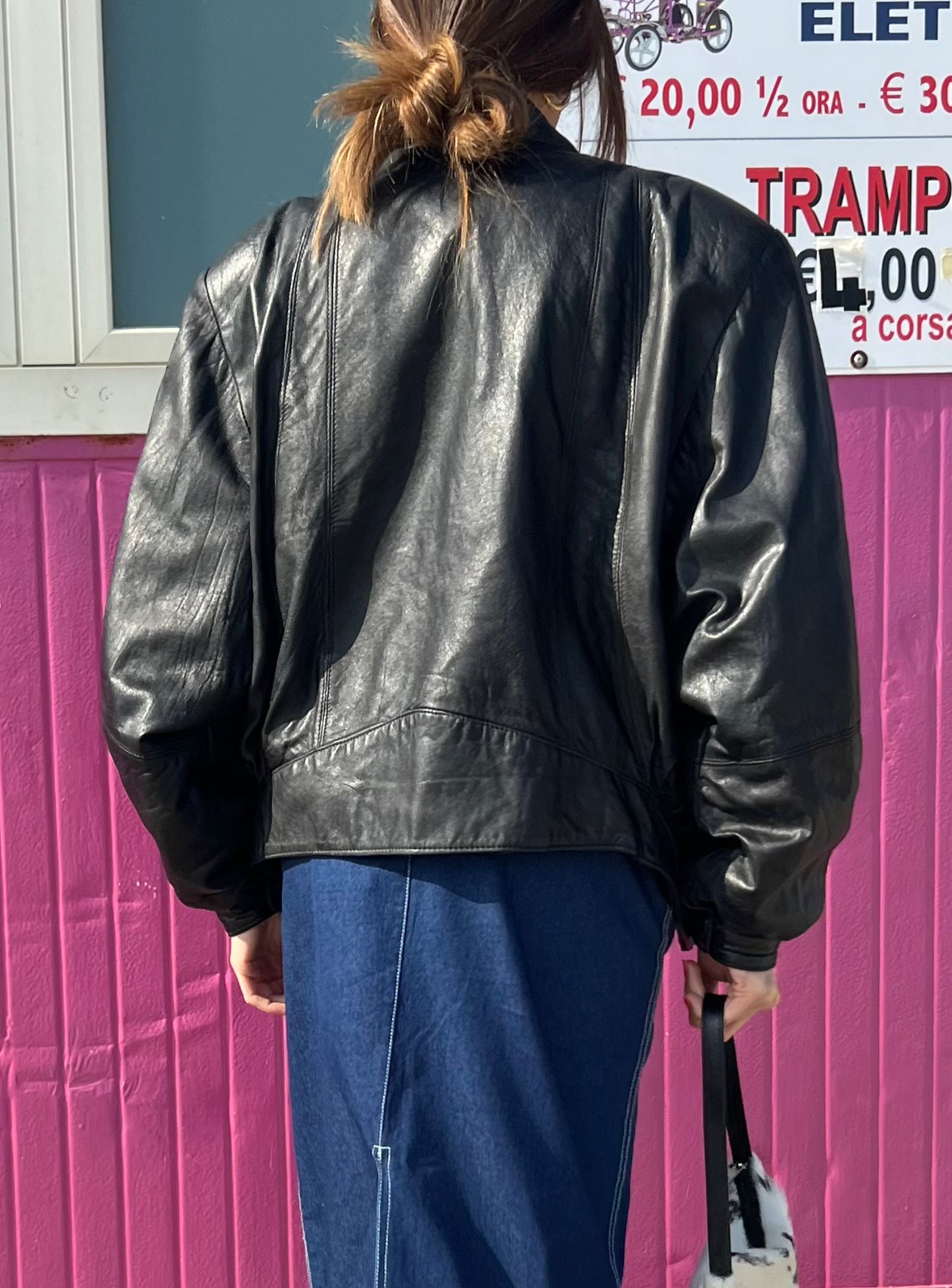 Bomber leather jacket