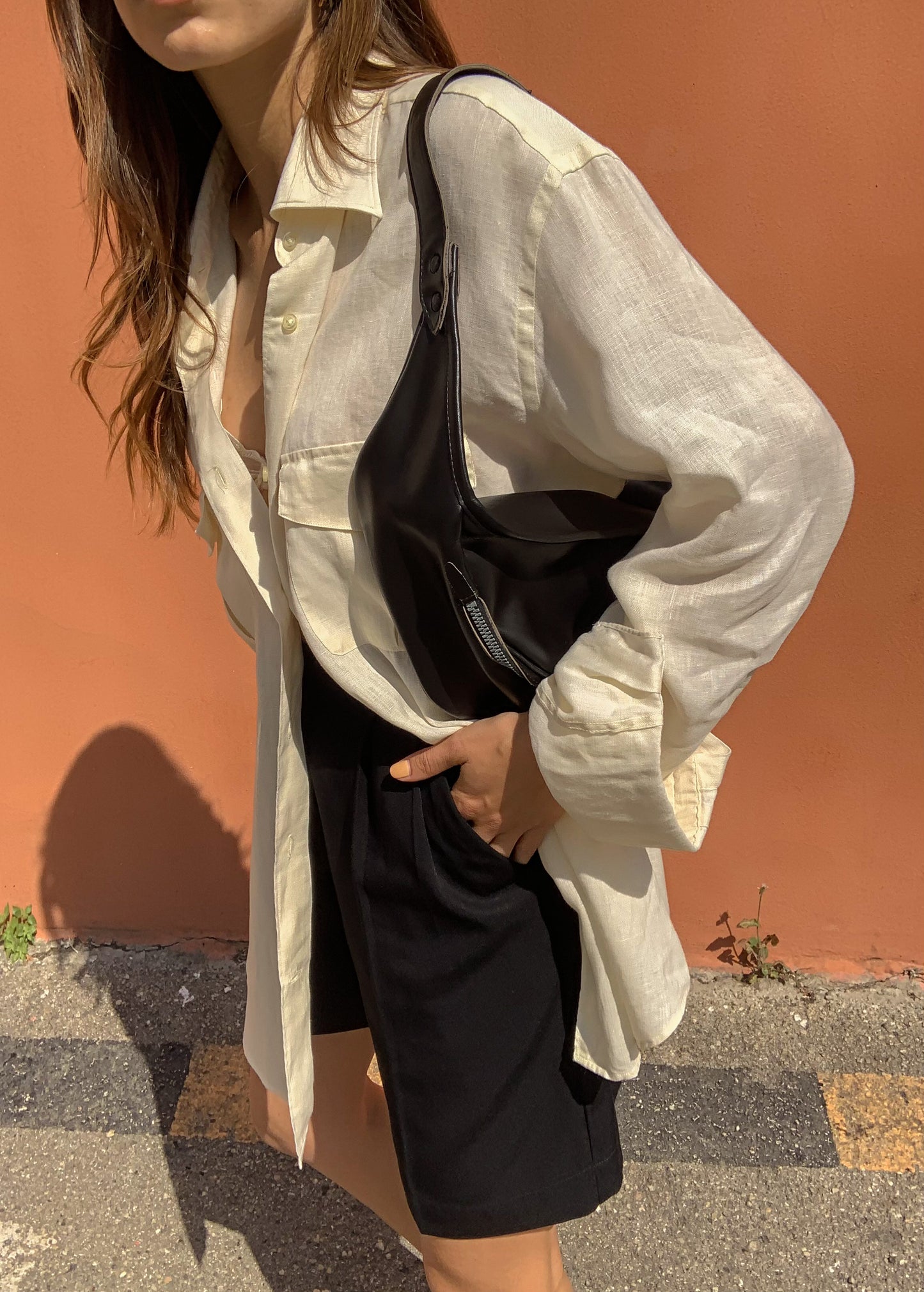 Pure linen oversized shirt