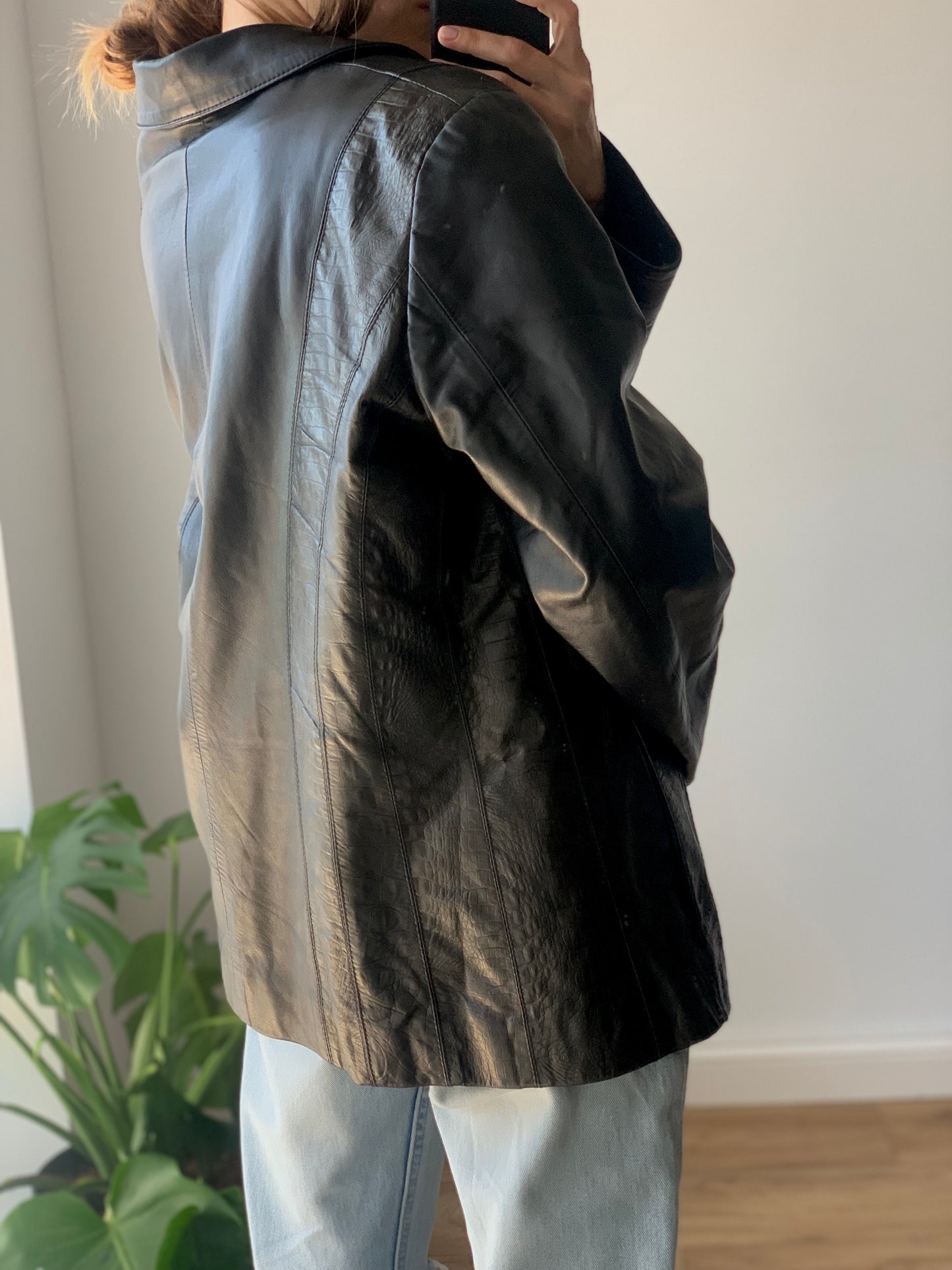 Vintage cocco leather blazer
