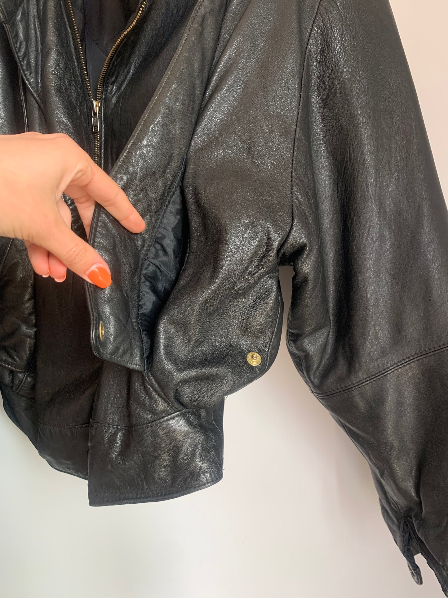 Bomber leather jacket