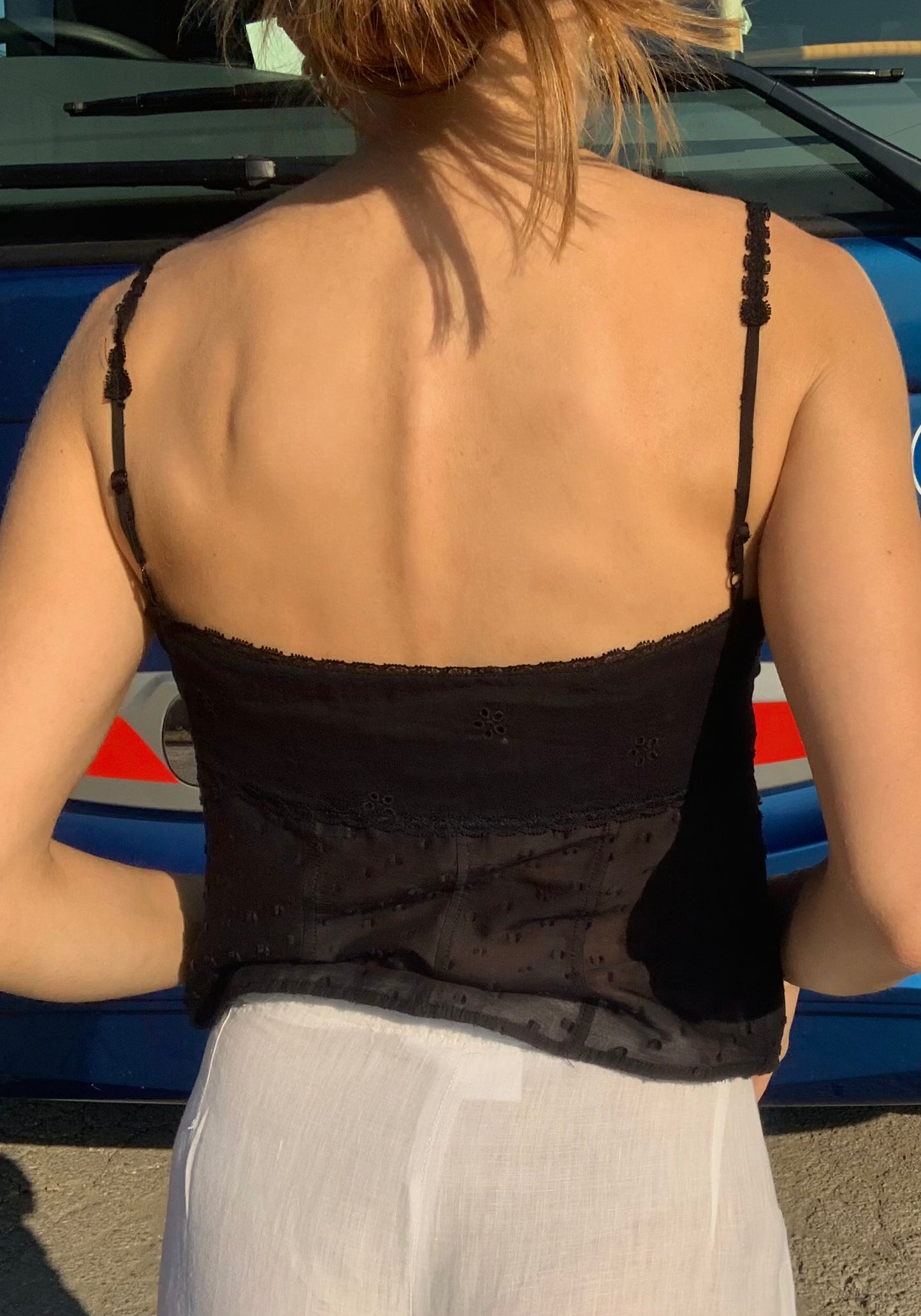 See-through lace corset