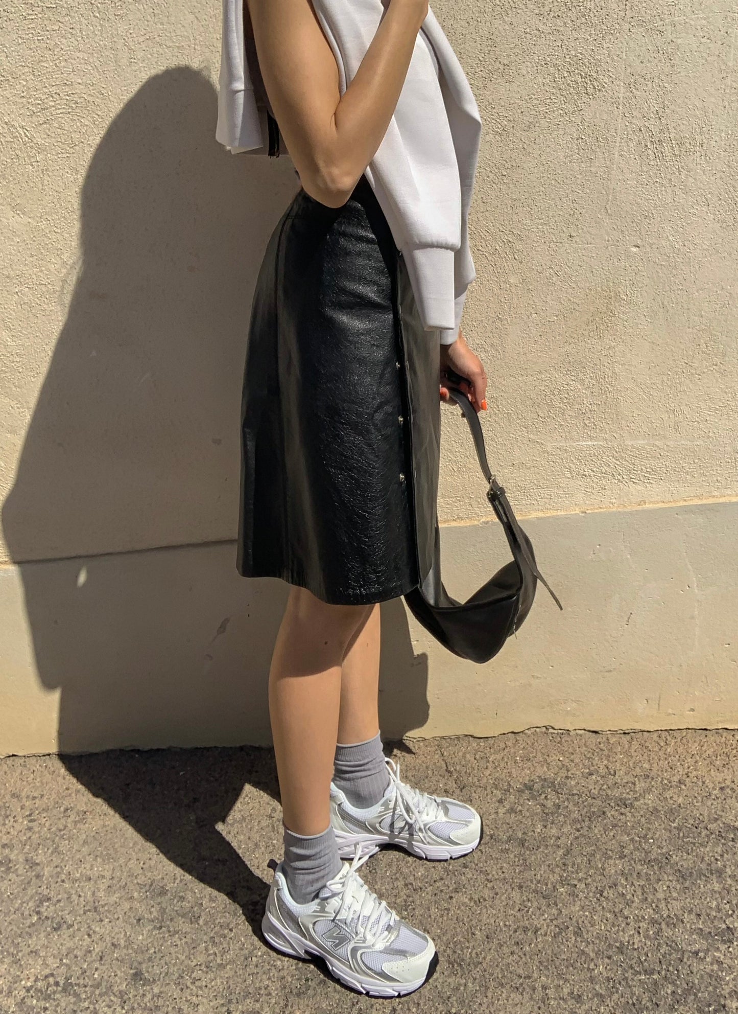 Vintage leather wrap skirt