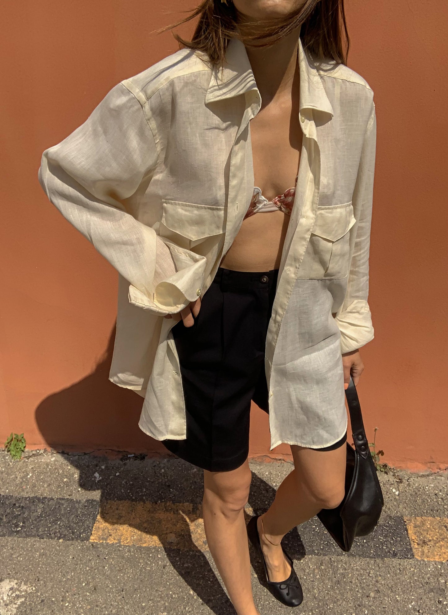 Pure linen oversized shirt