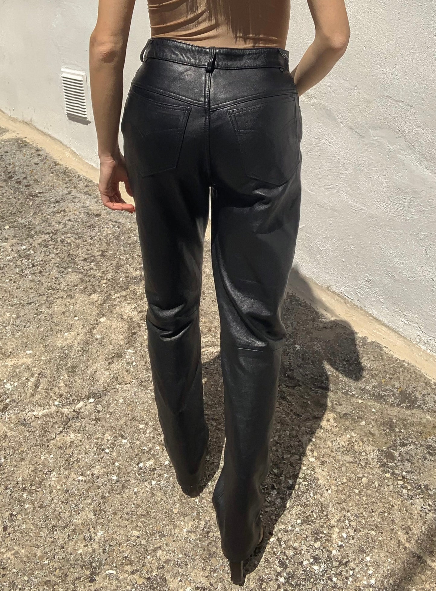 Vintage real leather pants
