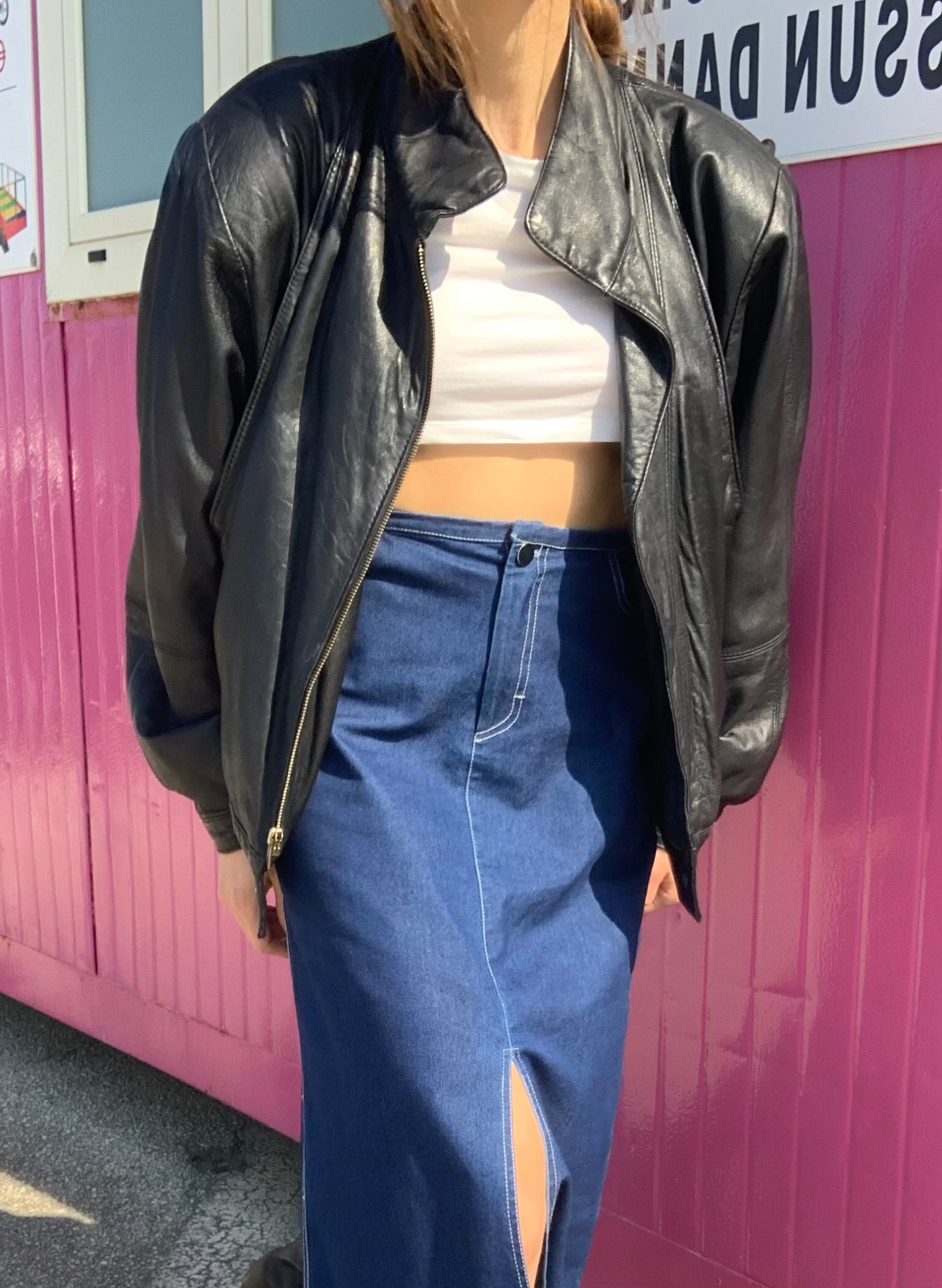 Bomber leather jacket