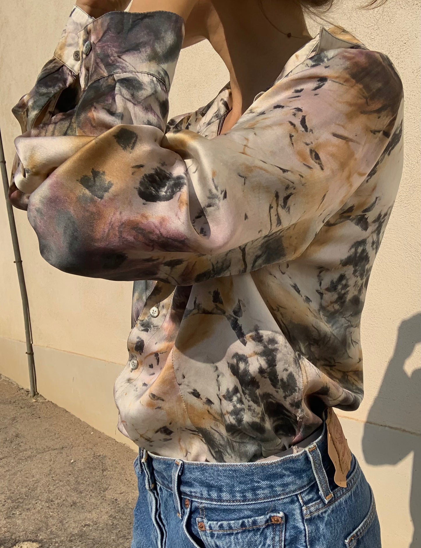 Marble silk body shirt