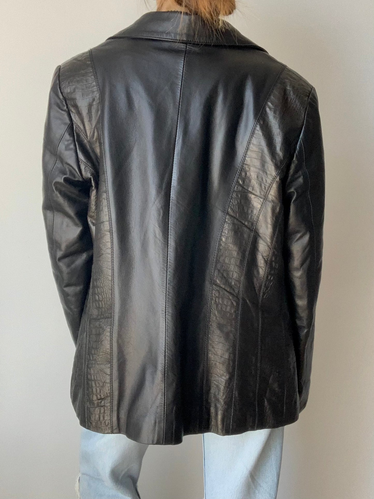 Vintage cocco leather blazer