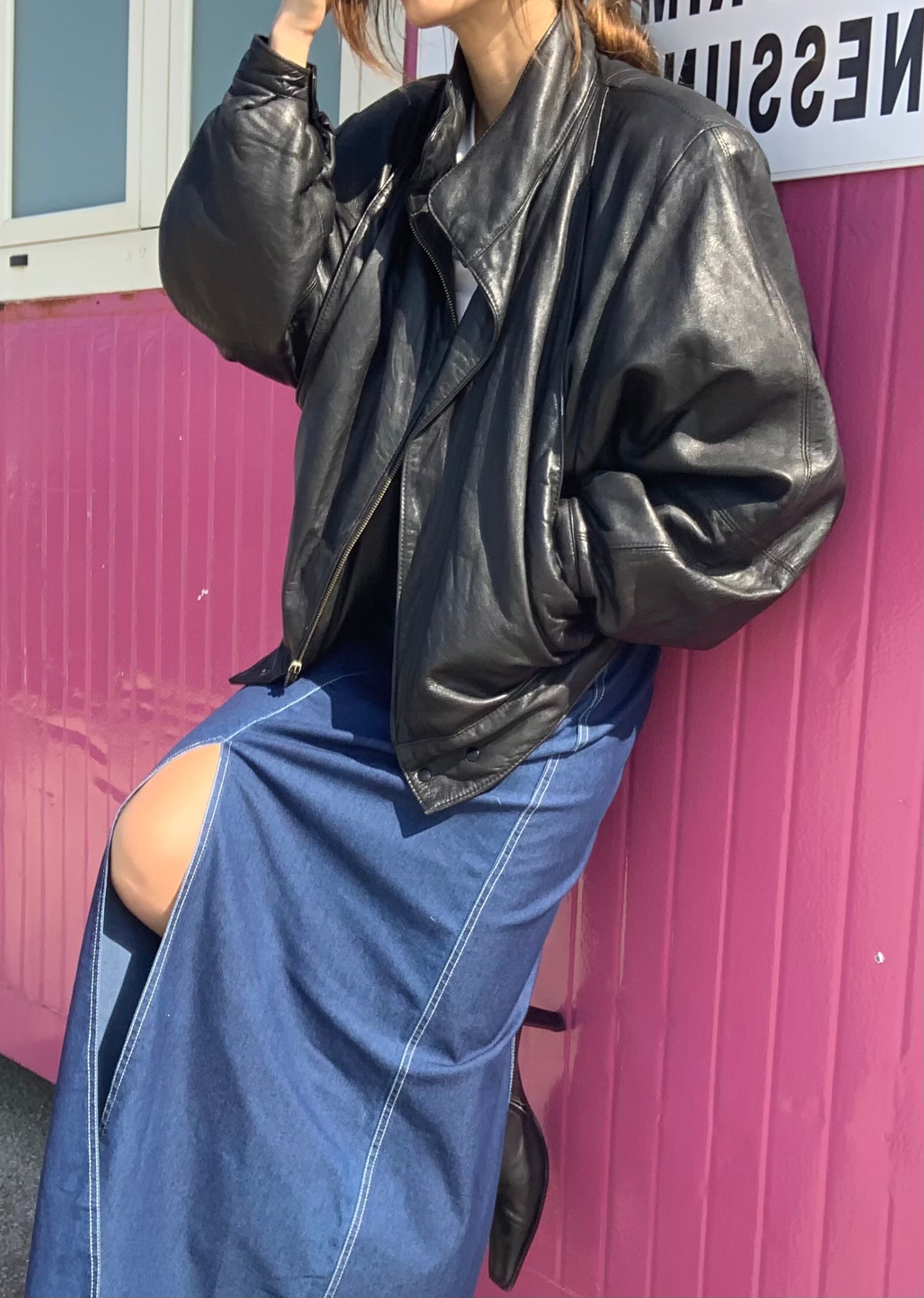 Bomber leather jacket