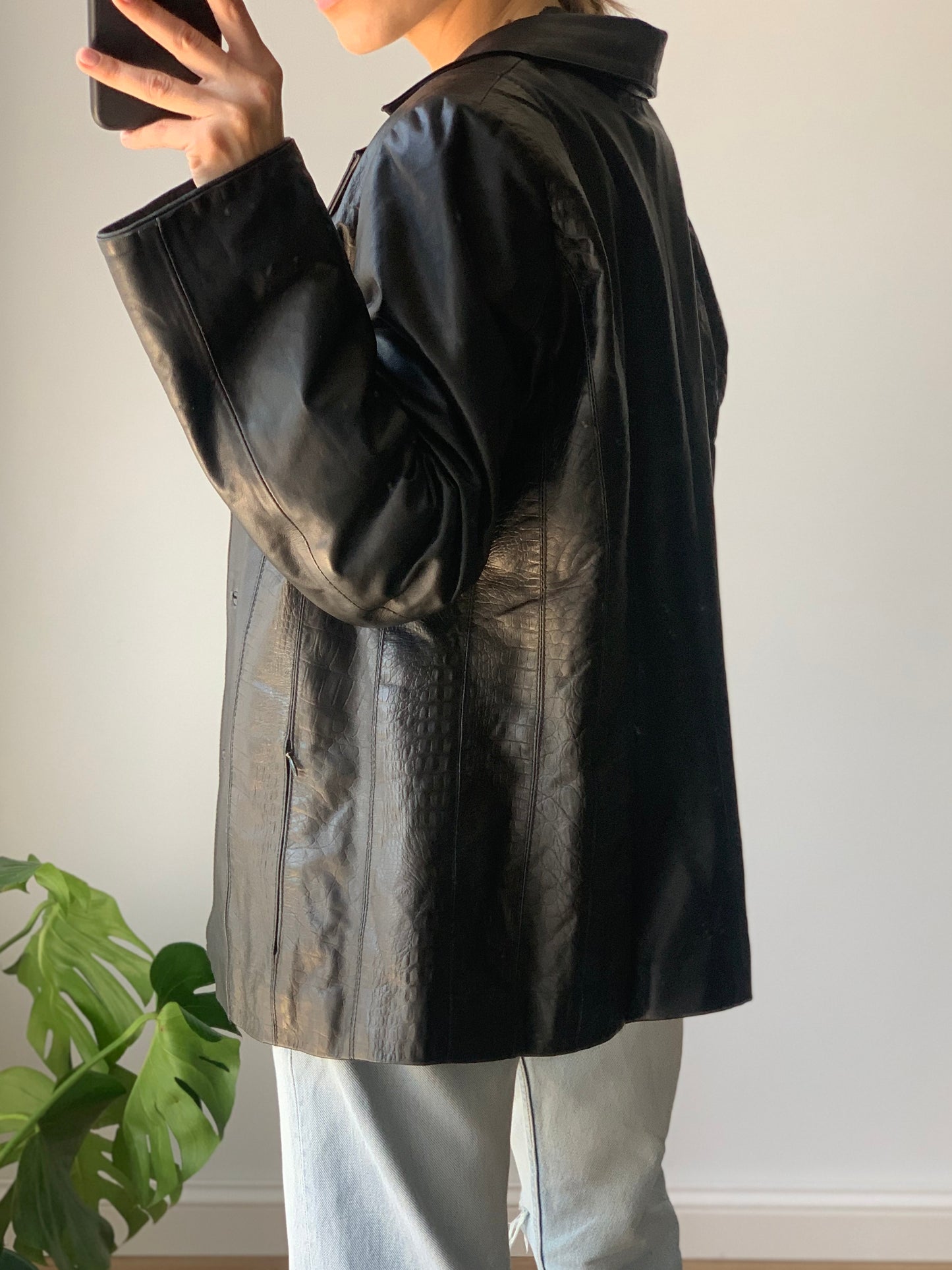 Vintage cocco leather blazer