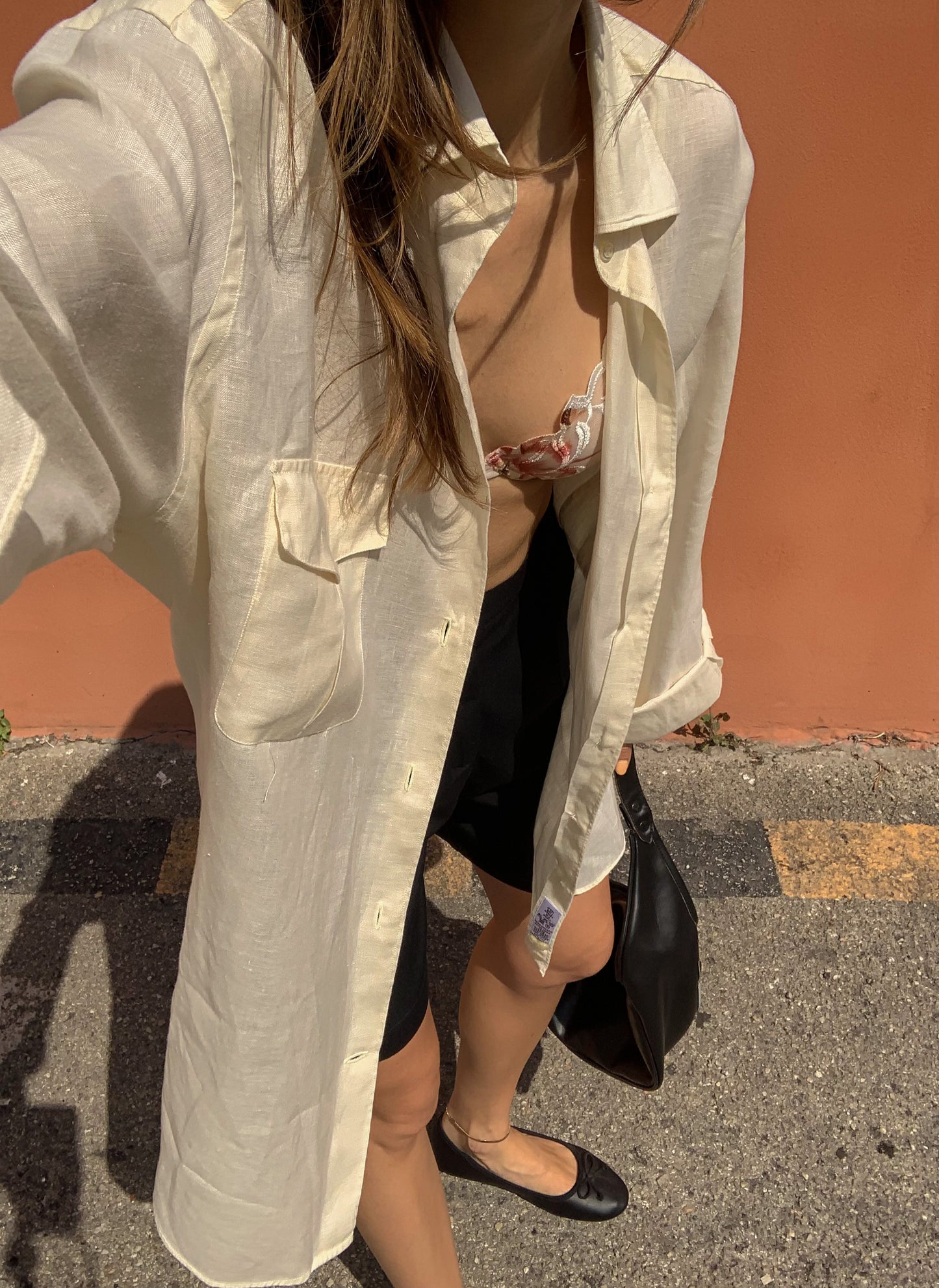 Pure linen oversized shirt
