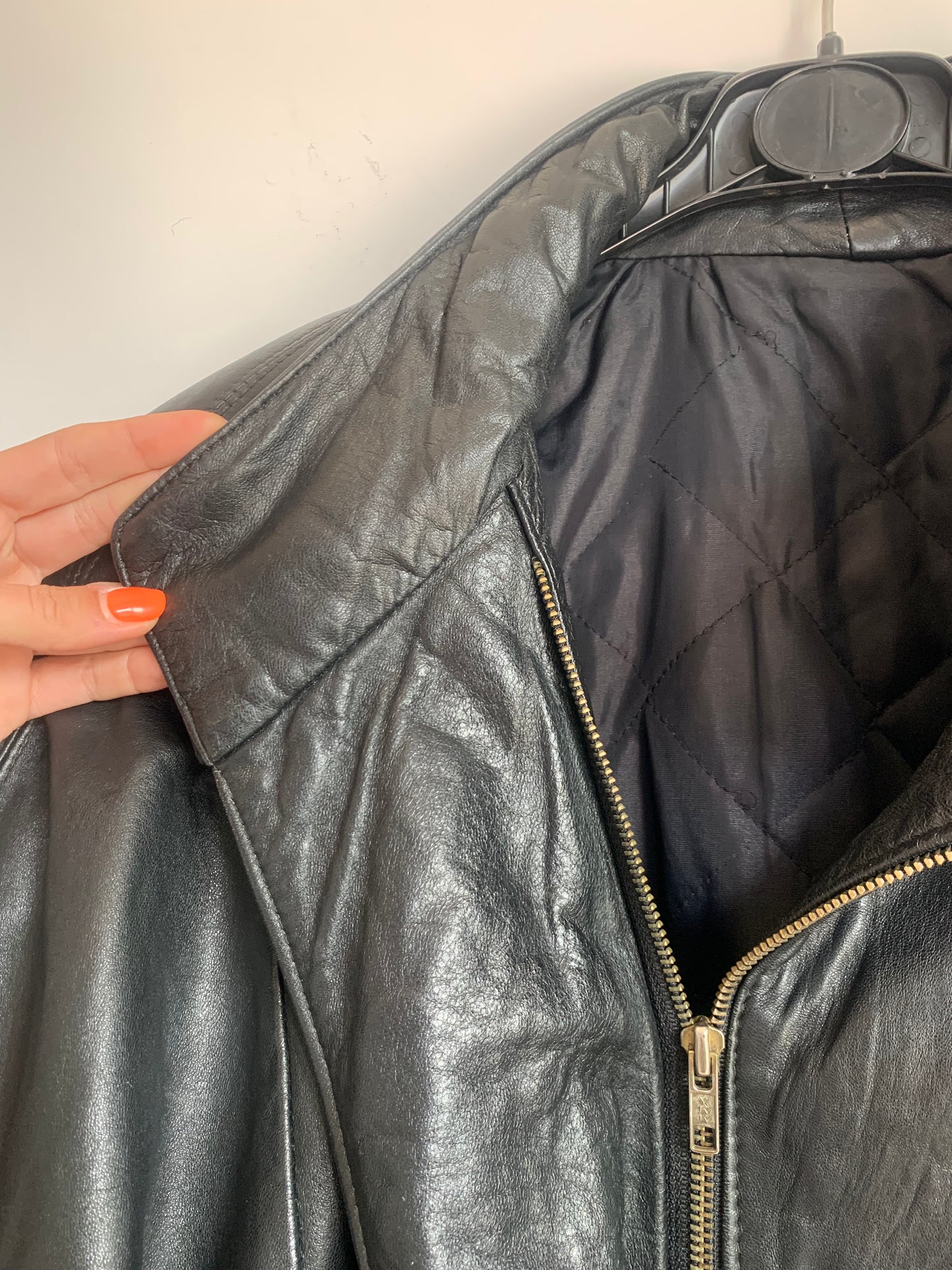 Bomber leather jacket