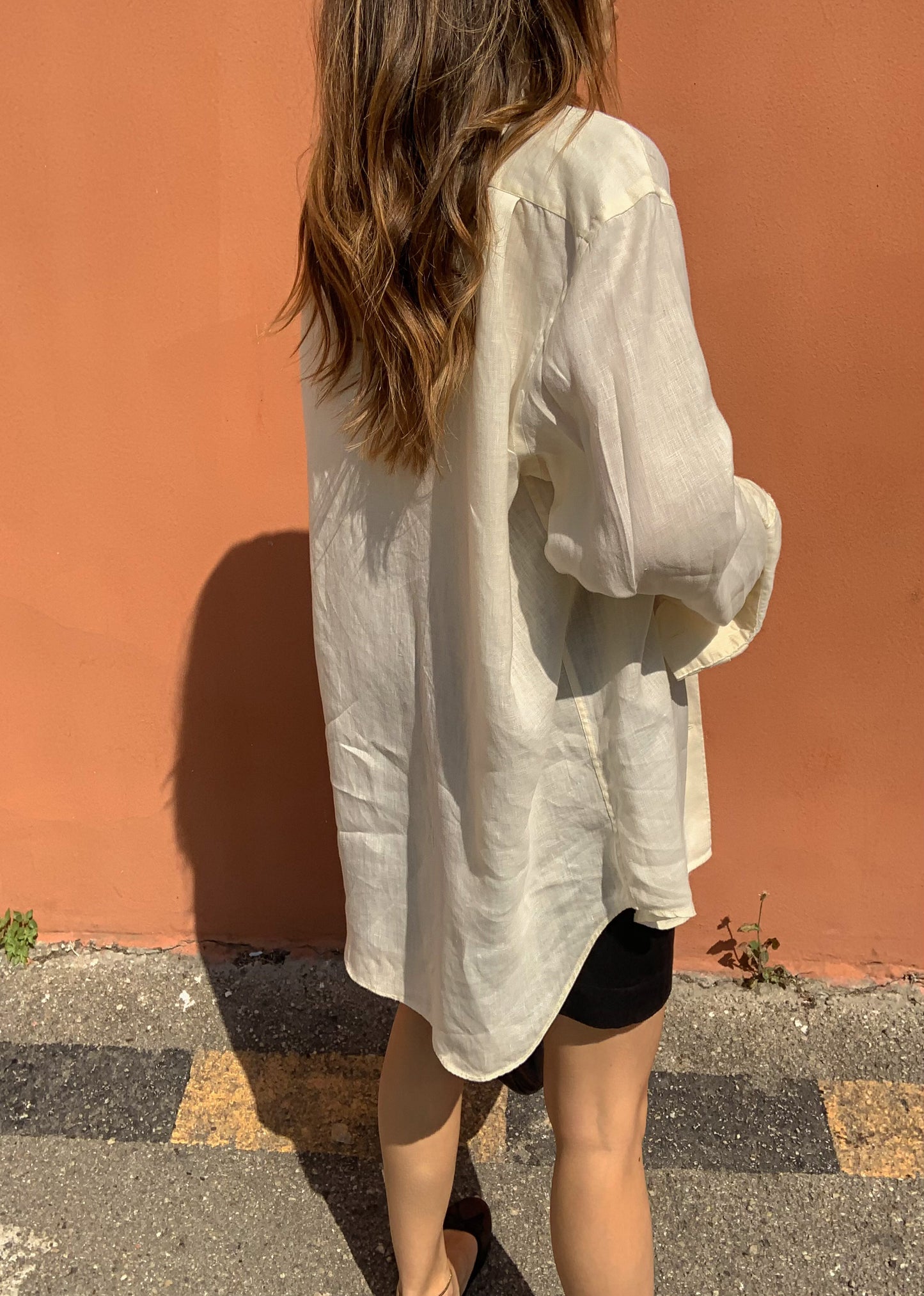 Pure linen oversized shirt