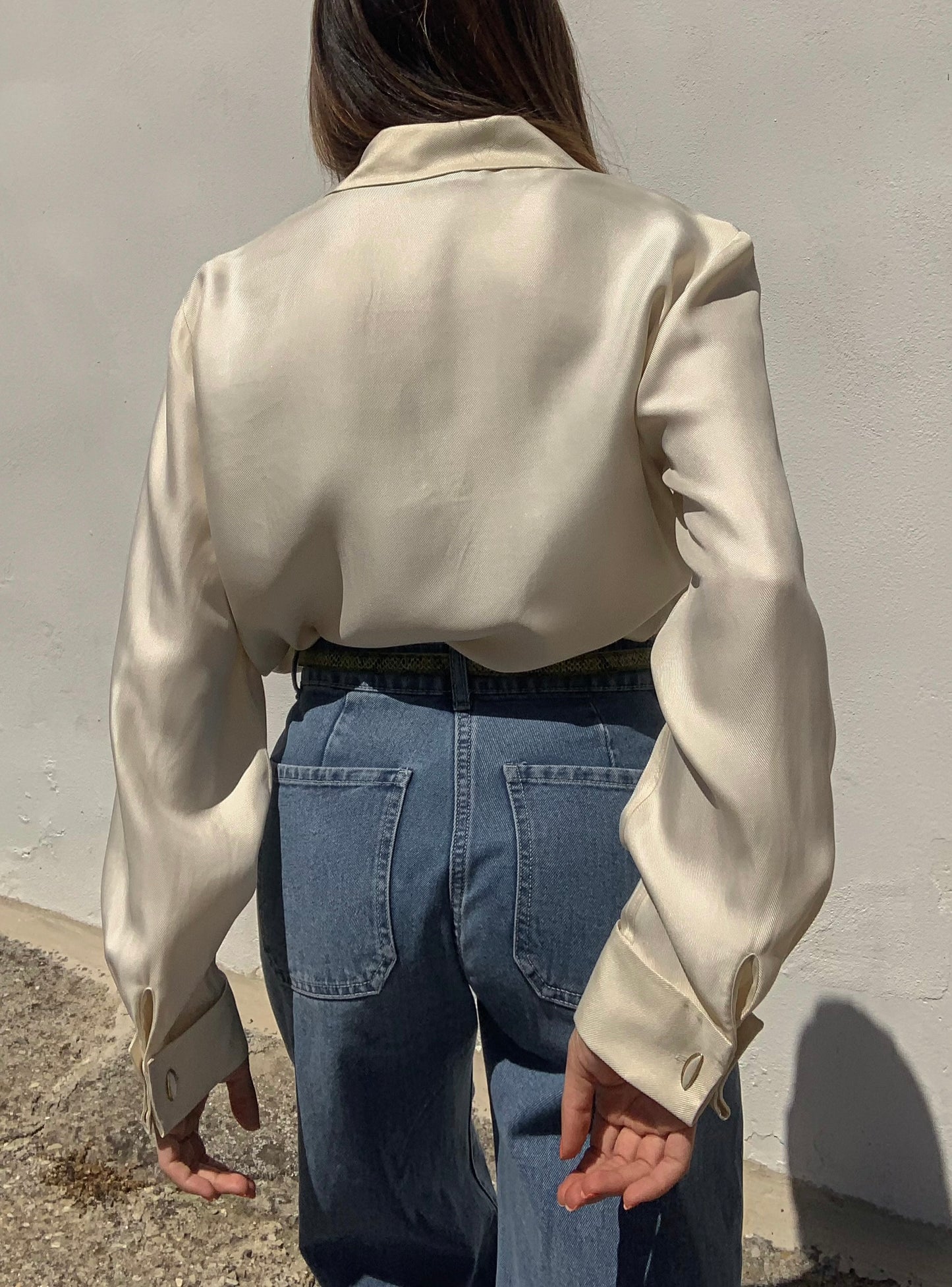 Vintage pure silk shirt + cufflinks