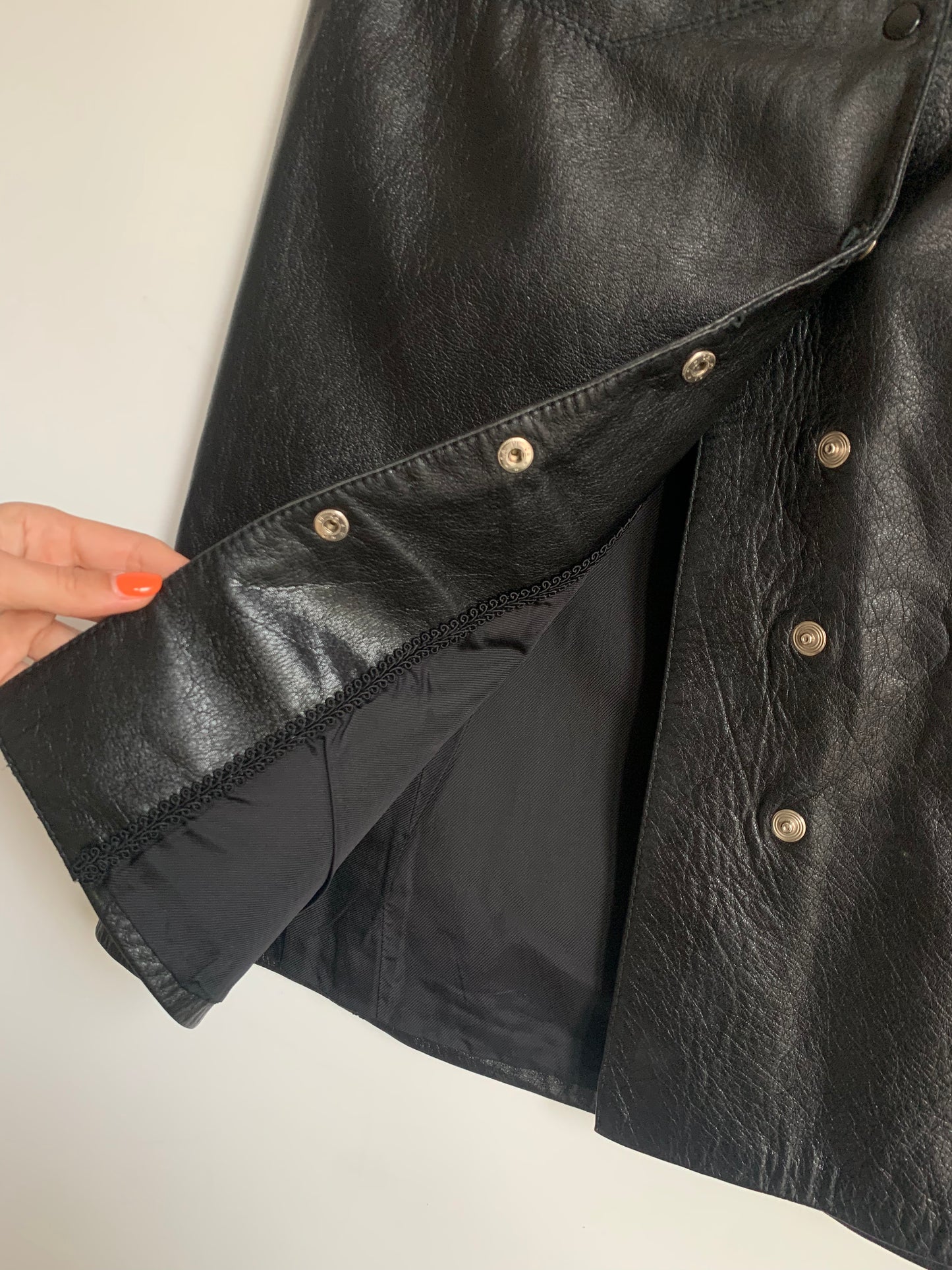 Vintage leather wrap skirt