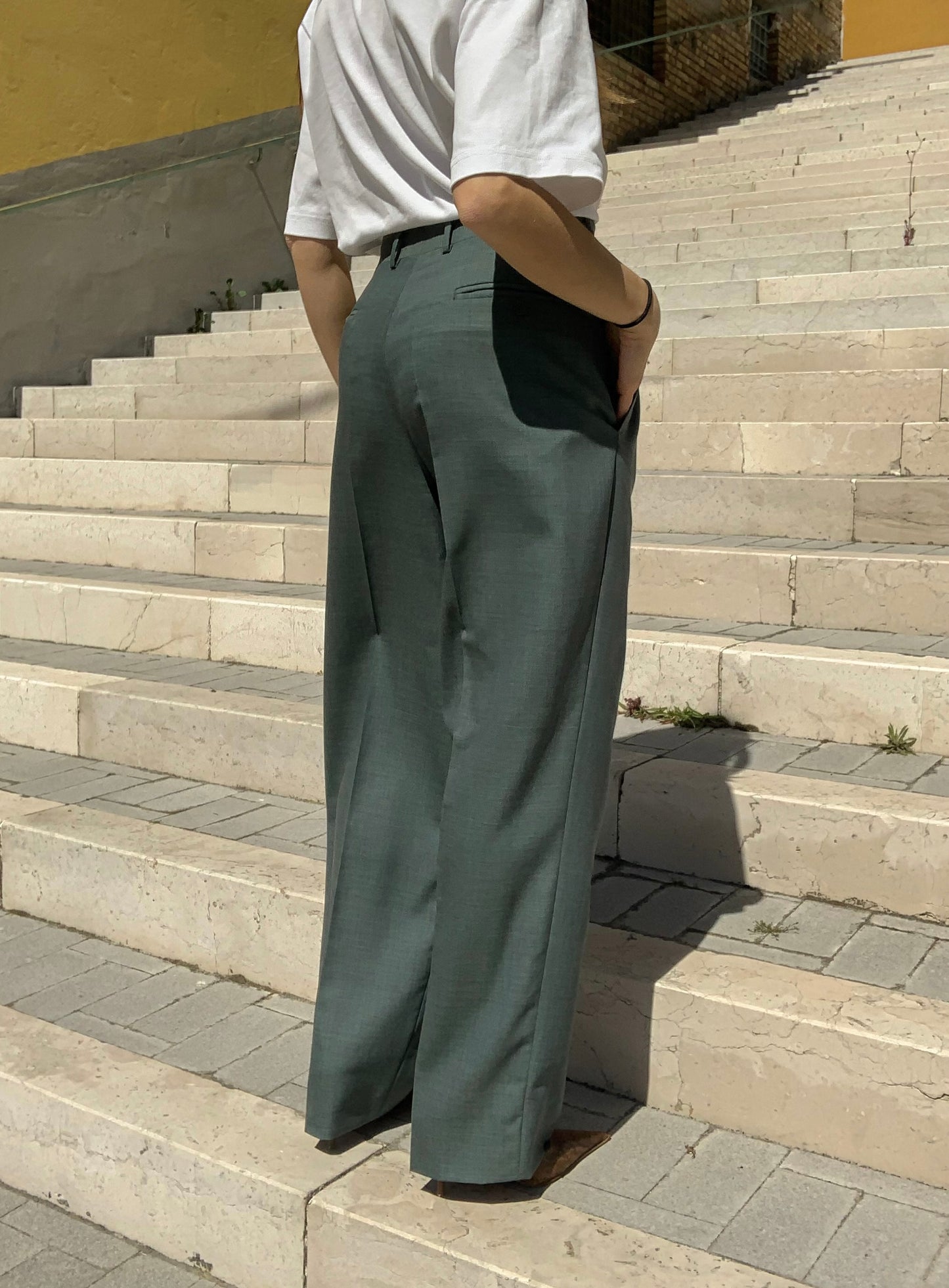Vintage tailored pleated trousers