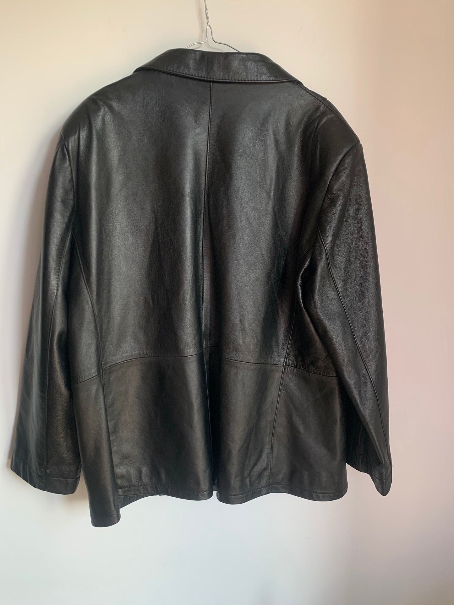Vintage leather oversized jacket