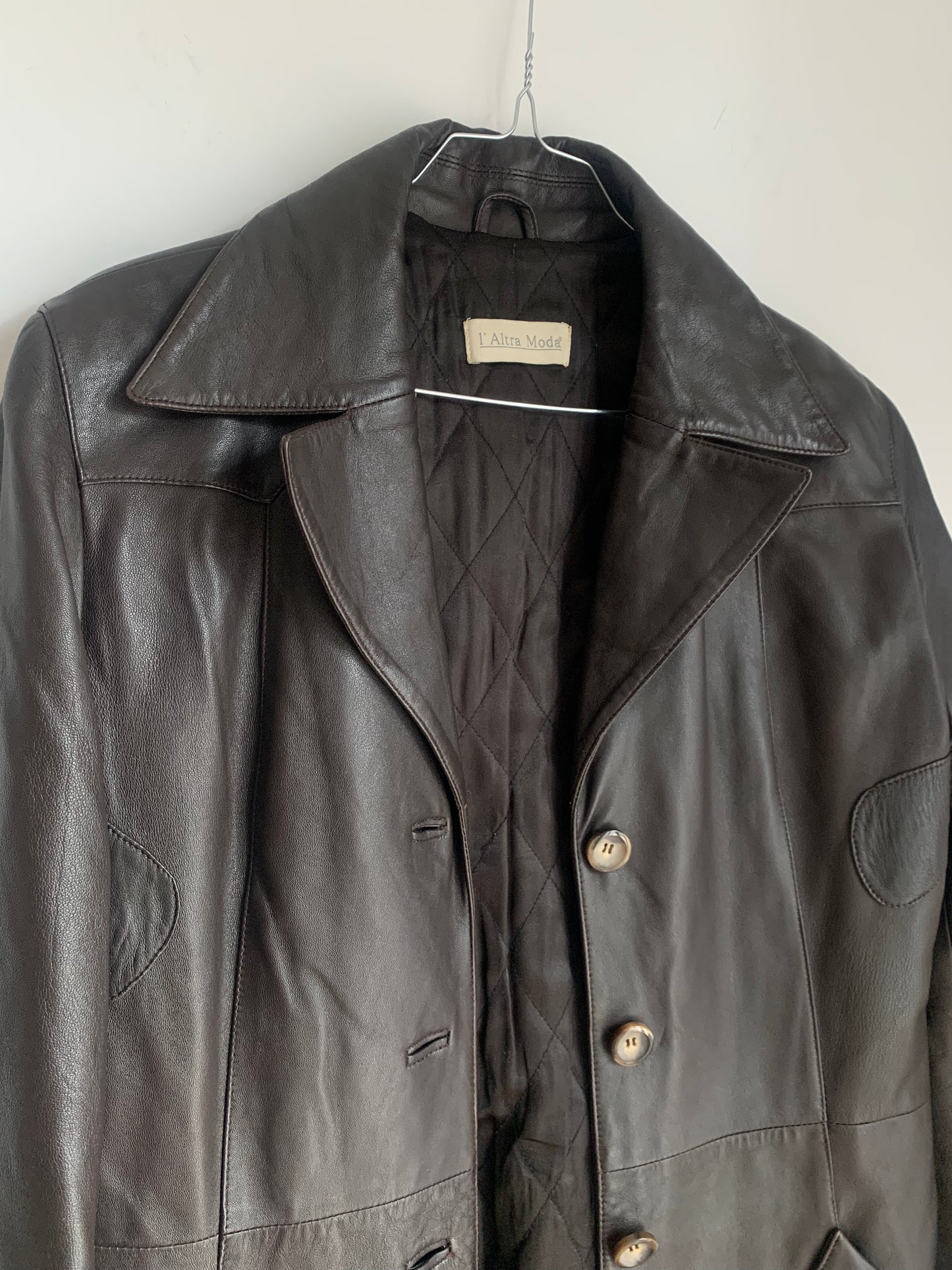 Vintage extra long leather trench coat