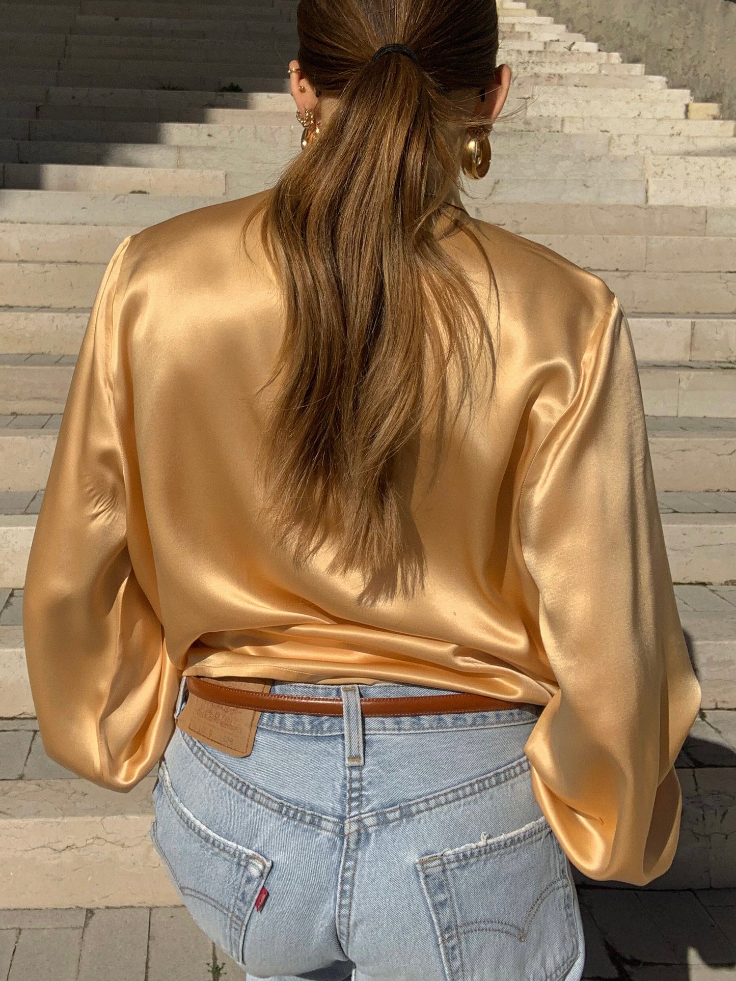 Vintage pure liquid silk shirt