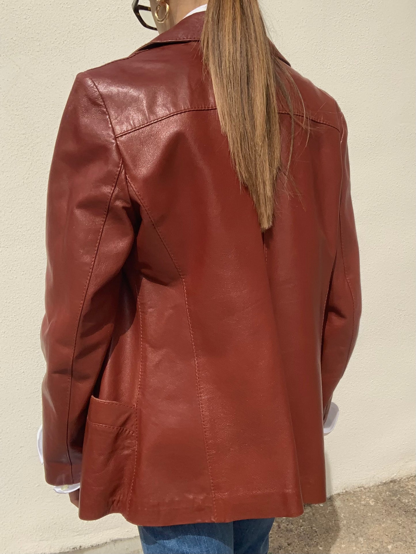 Vintage genuine leather blazer