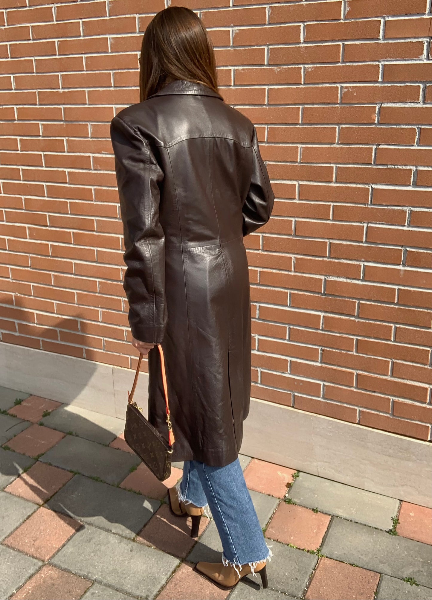 Vintage leather trench coat