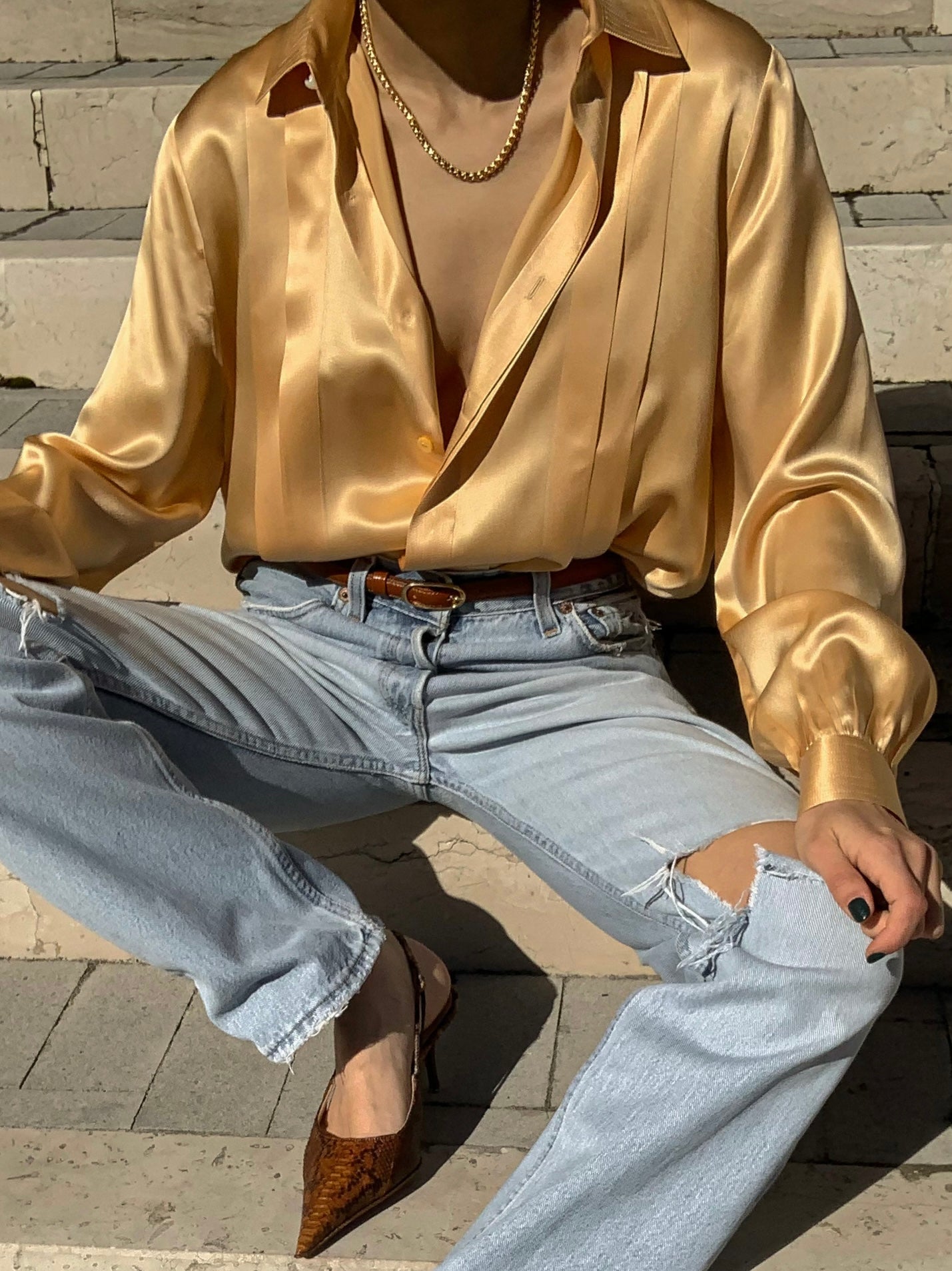 Vintage pure liquid silk shirt