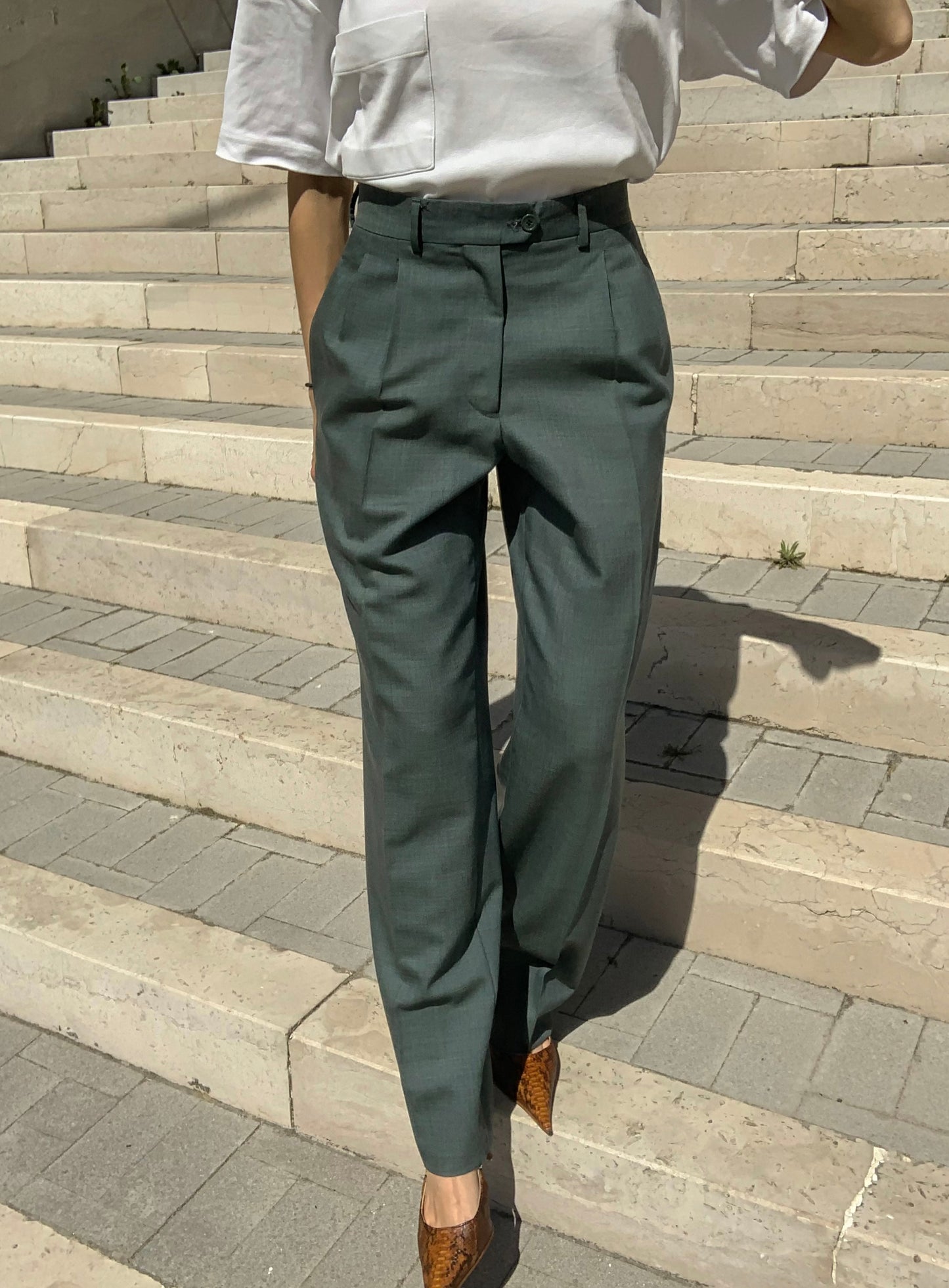 Vintage tailored pleated trousers
