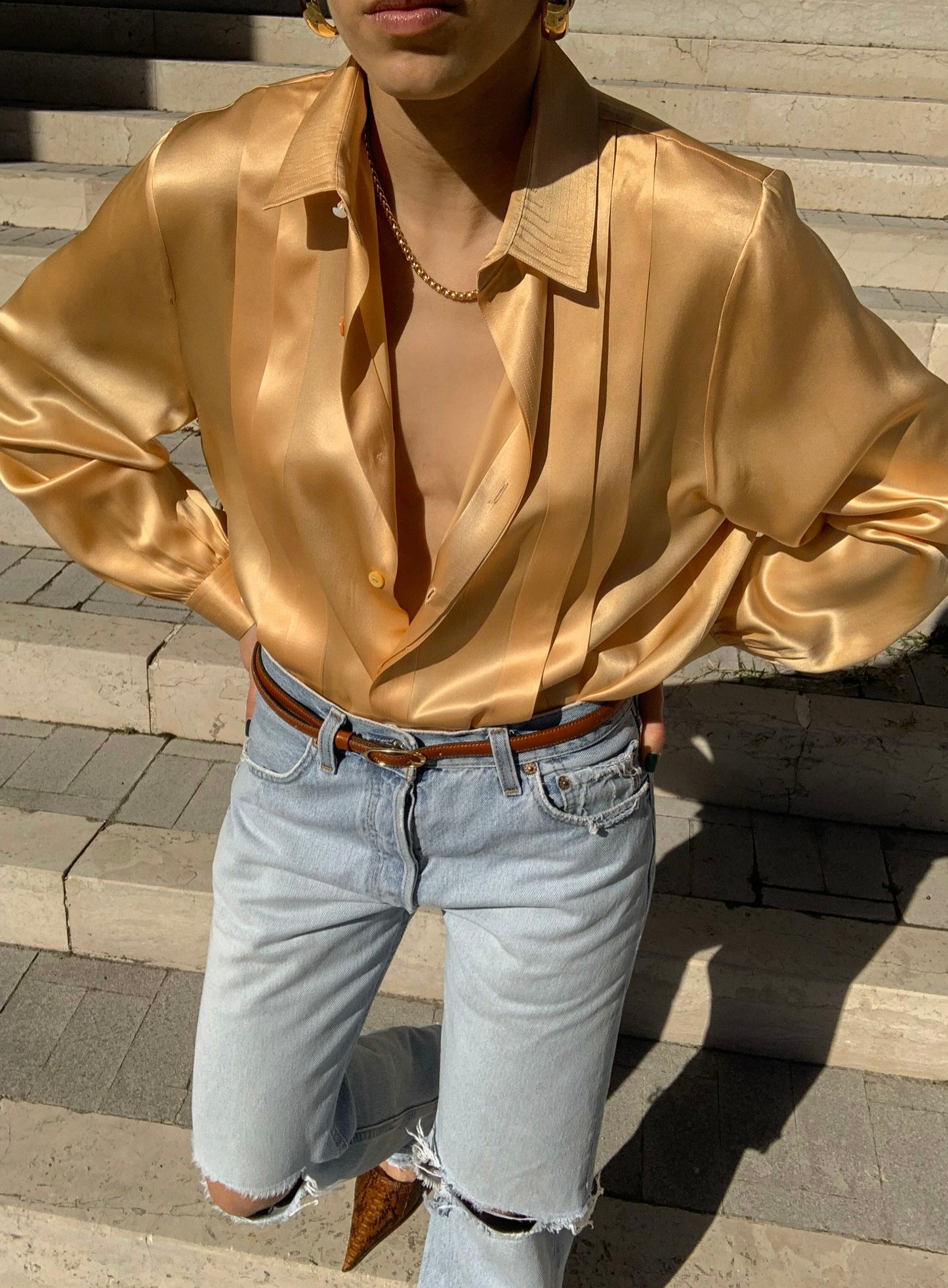Vintage pure liquid silk shirt